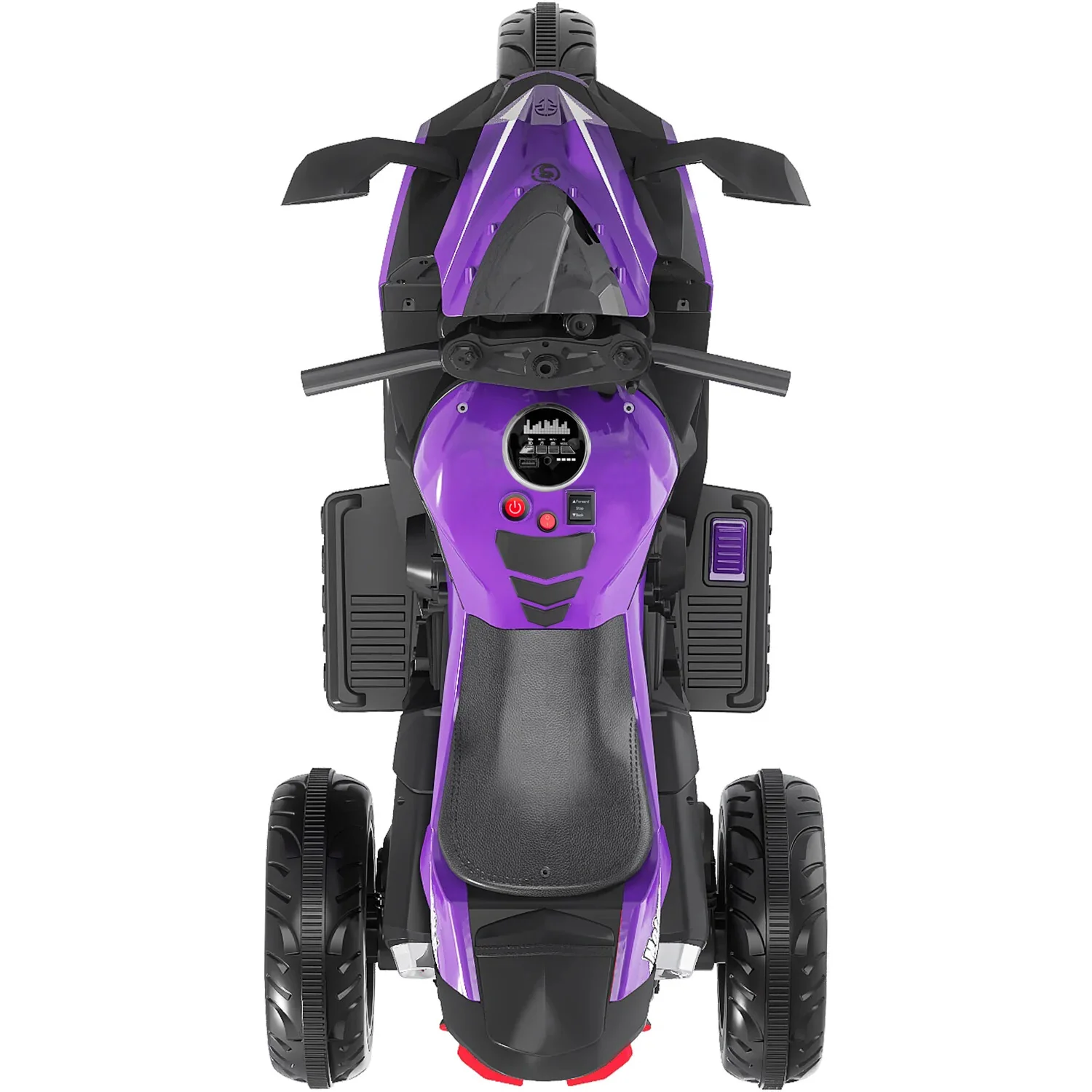 12V Electric Kids Ride-On Dirt Bike Motorcycle with 3 Wheels and Lights in Purple - Image 4