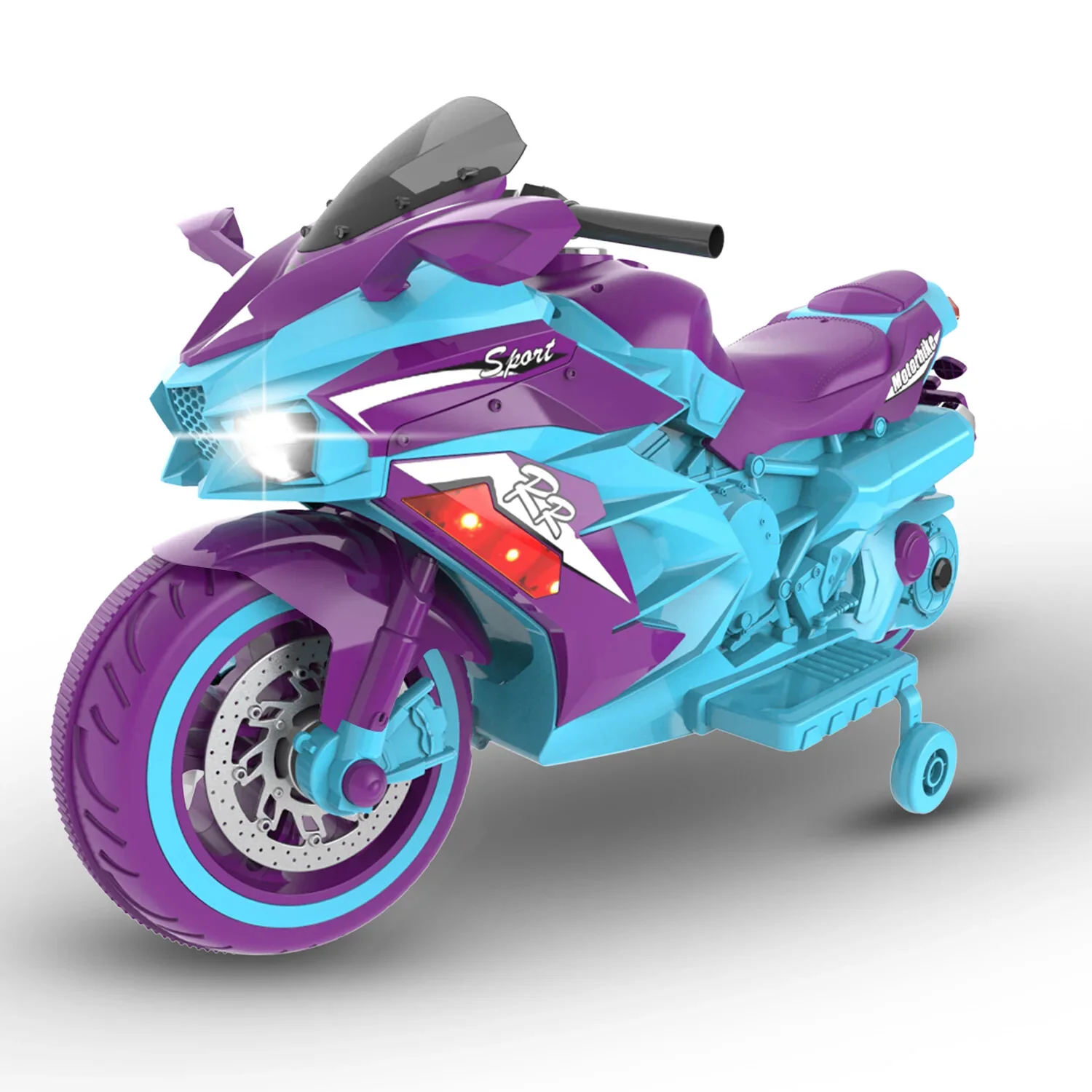 12V Electric Kids Ride-On Dirt Bike with Training Wheels for Boys, Multi-Color - Image 4
