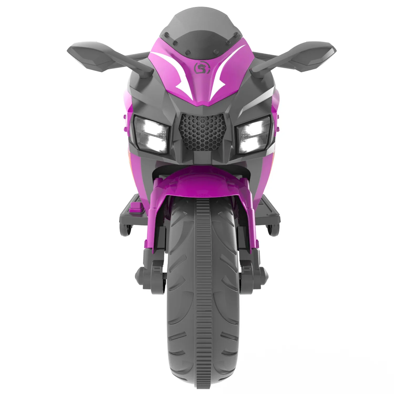 12V Electric Kids Ride-On Dirt Bike with Training Wheels for Boys - Purple - Image 3