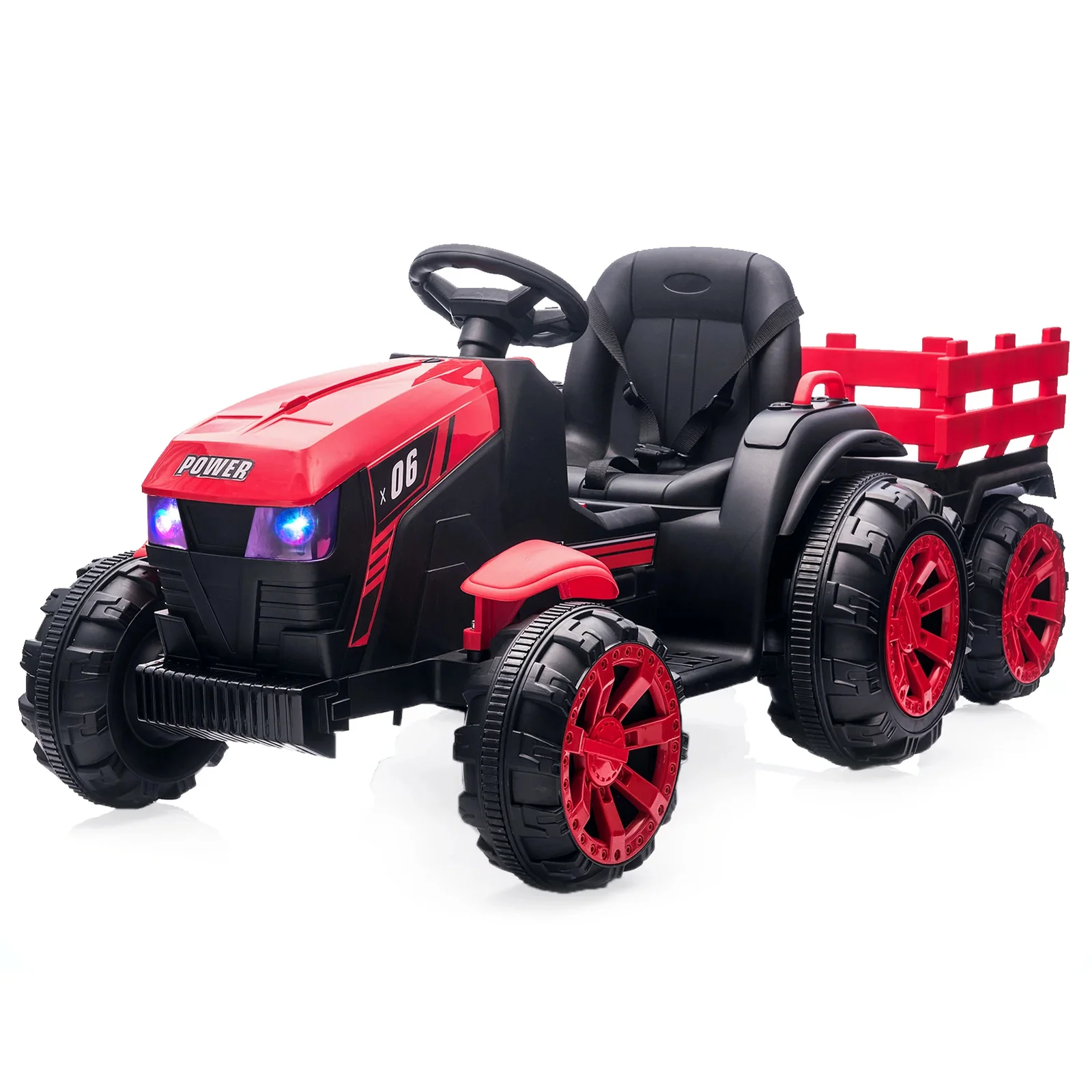 12V Electric Ride-On Kids Tractor with Trailer Battery-Powered Vehicle Toy - Image 11