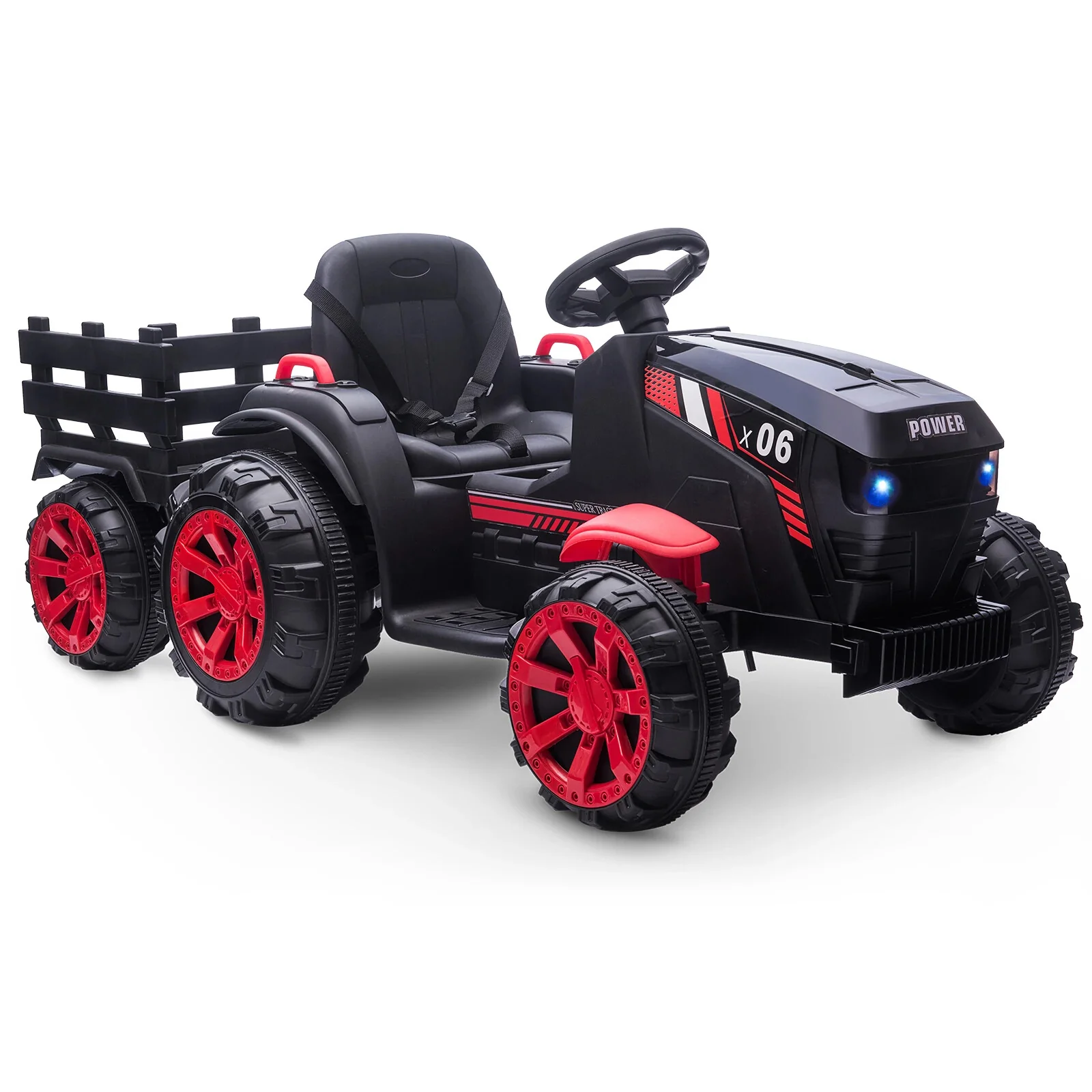 12V Electric Ride-On Kids Tractor with Trailer Battery-Powered Vehicle Toy - Image 19