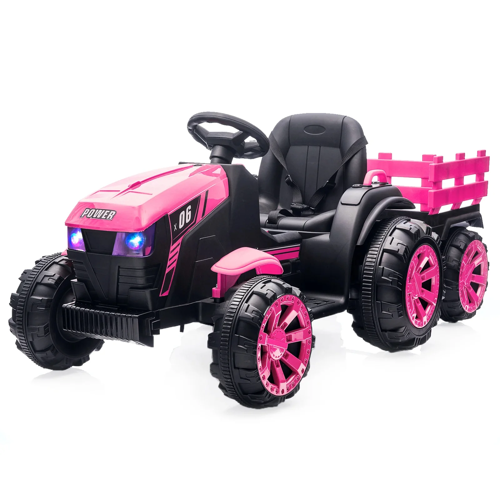 12V Electric Ride-On Kids Tractor with Trailer Battery-Powered Vehicle Toy - Image 23