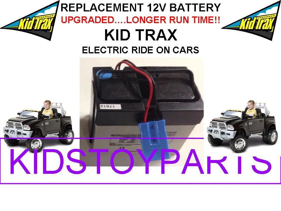 Long-Lasting 12V Blue Dodge Ram 3500 Dual Car Battery for Kids with Plug - Image 4