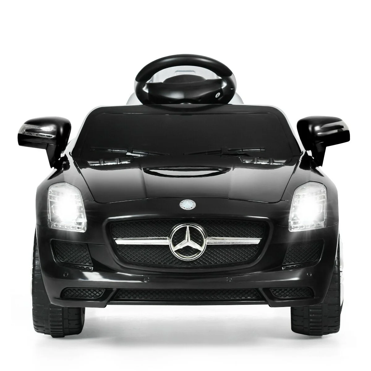 Kids Remote Control Ride-On Car with MP3 Player Black Mercedes-Benz SLS Model - Image 8