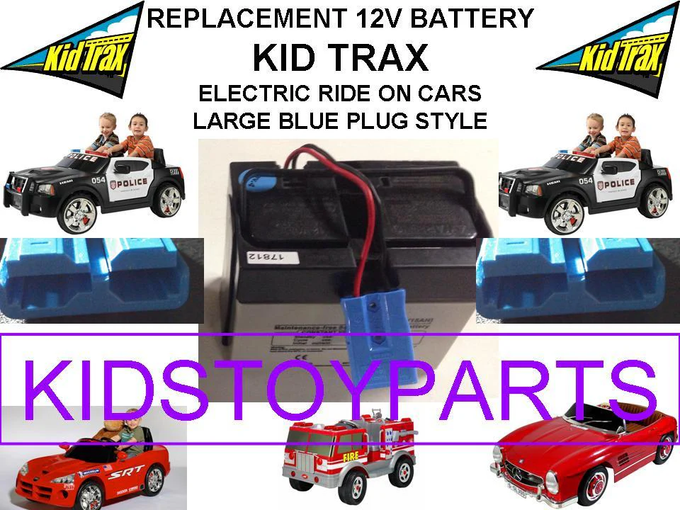 OEM Replacement 12-Volt Rechargeable Battery with Harness for Kid Trax Vehicles