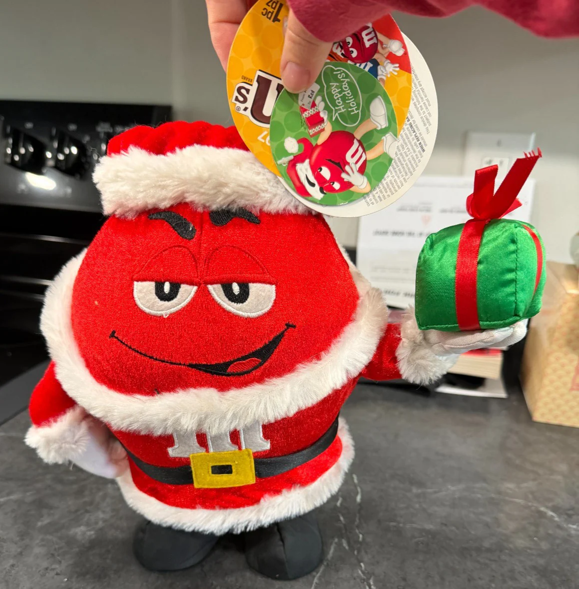 Santa Red M&M's Festive Dancing and Singing Toy