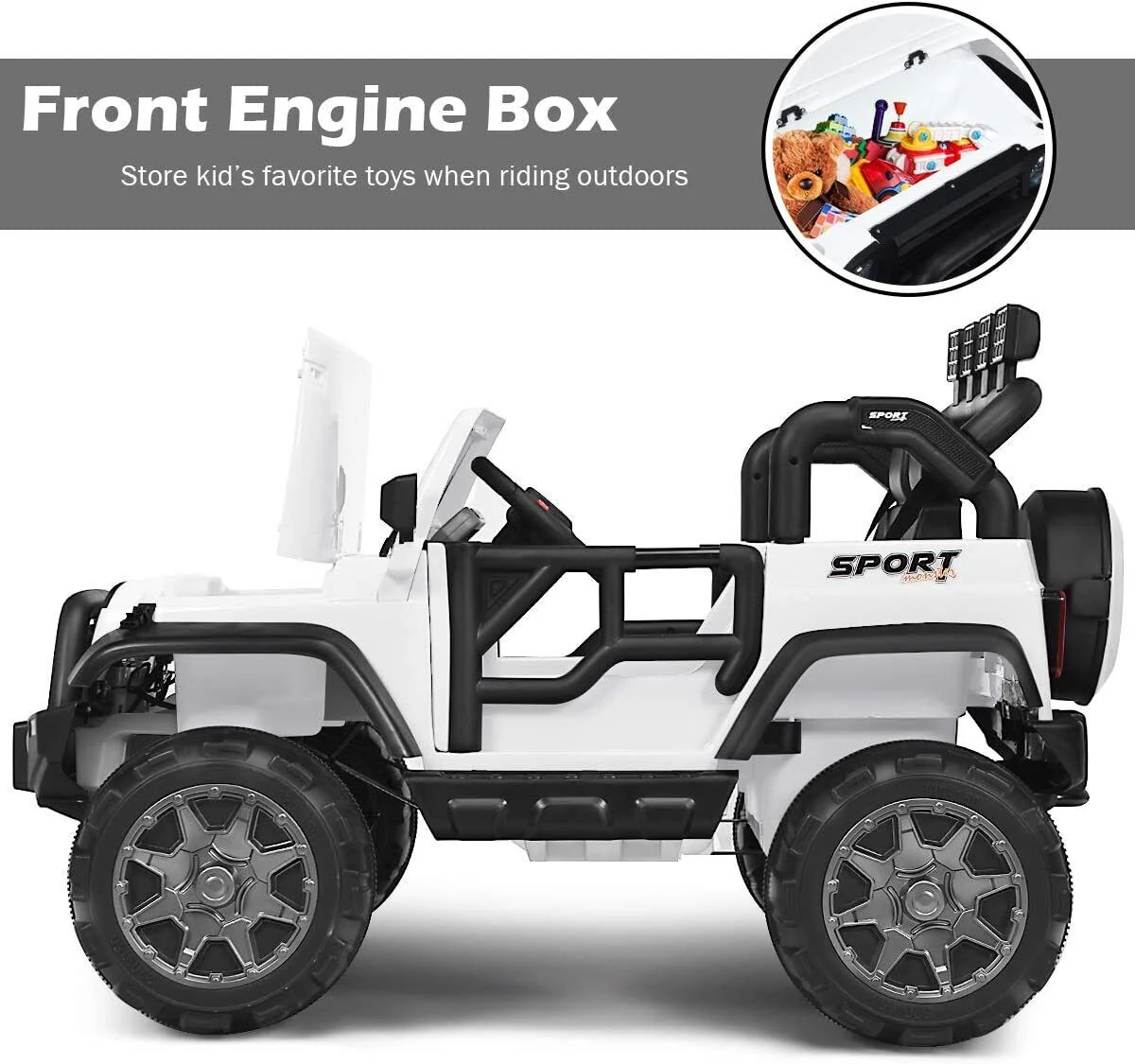 Off-Road Adventure 12V Ride-On Truck with Remote Control and Slow Start Feature - Image 5