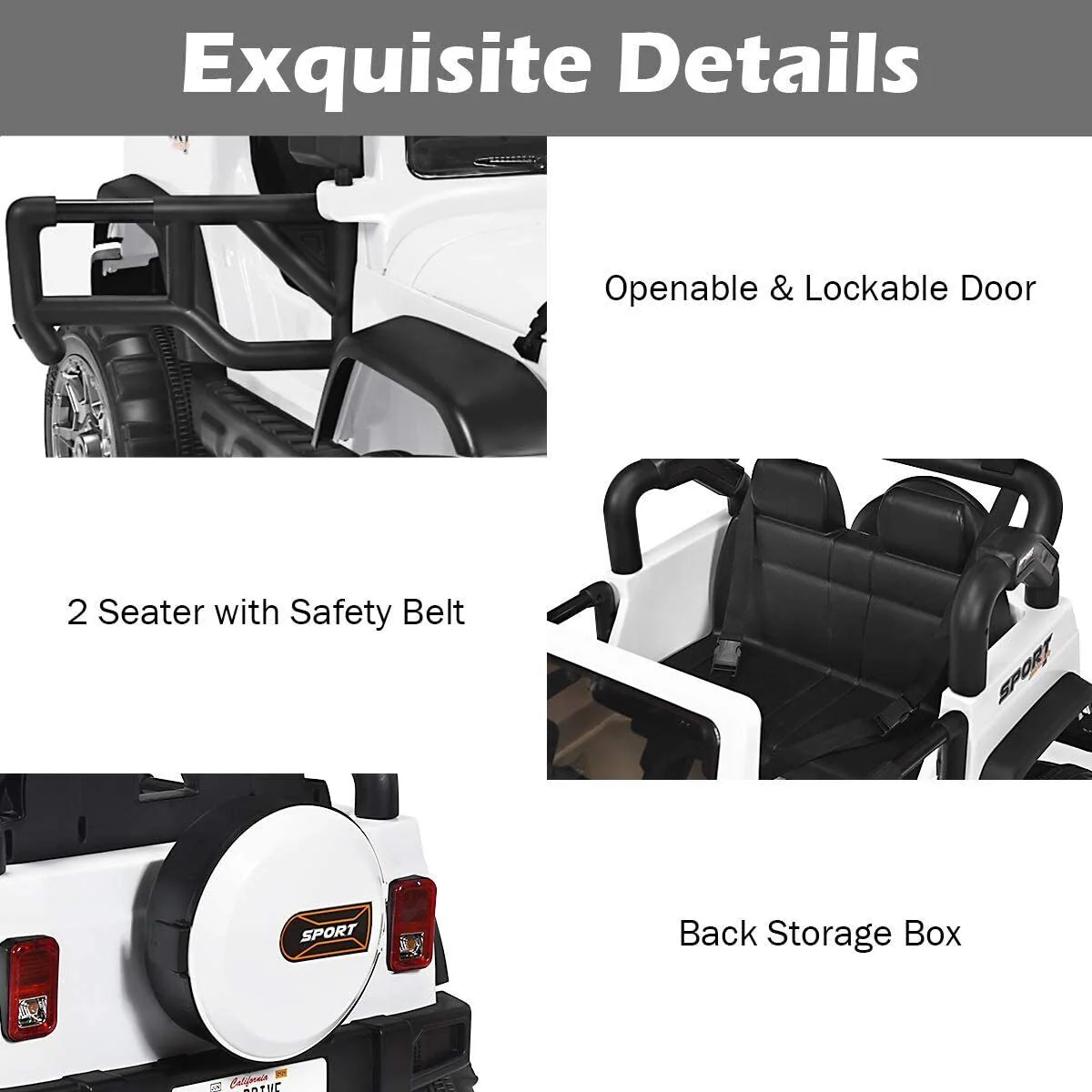 Off-Road Adventure 12V Ride-On Truck with Remote Control and Slow Start Feature - Image 7