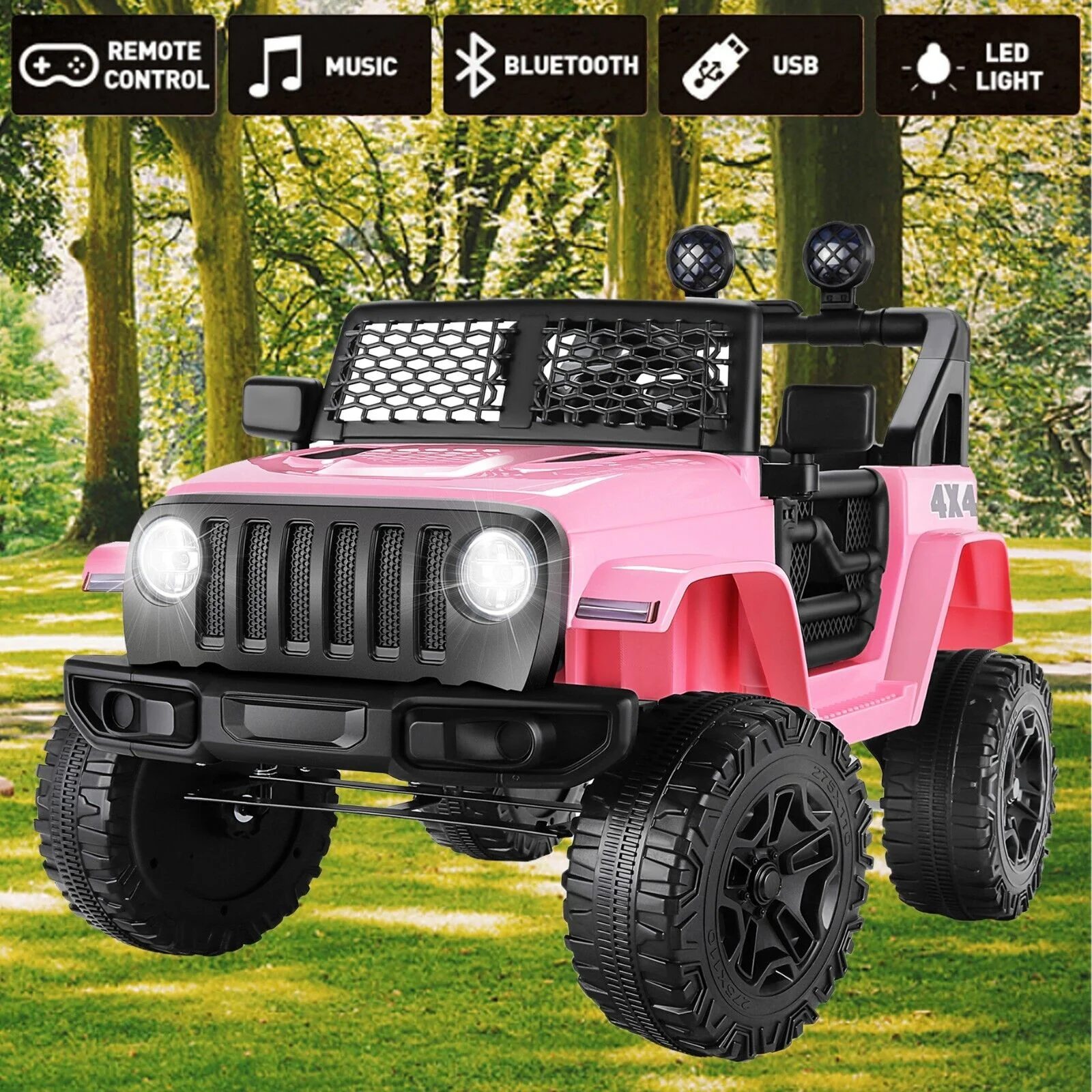 Off-Road Jeep Music Ride-On Car for Kids with Remote Control - 12V Electric Toy Truck Gift - Image 10
