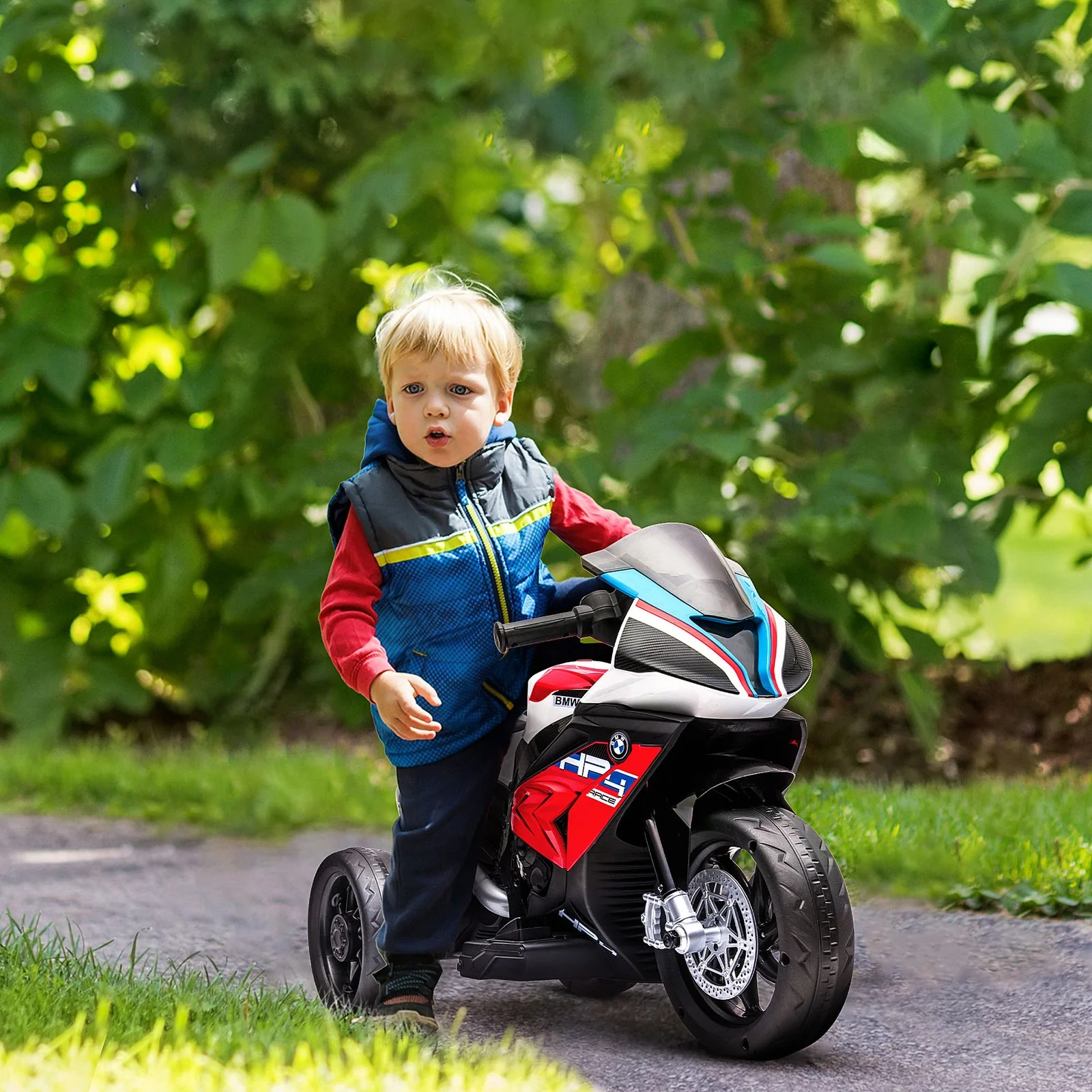 Electric Red Off-Road Ride-On Motorcycle Toy for Toddlers Ages 1.5 to 5 - Image 9