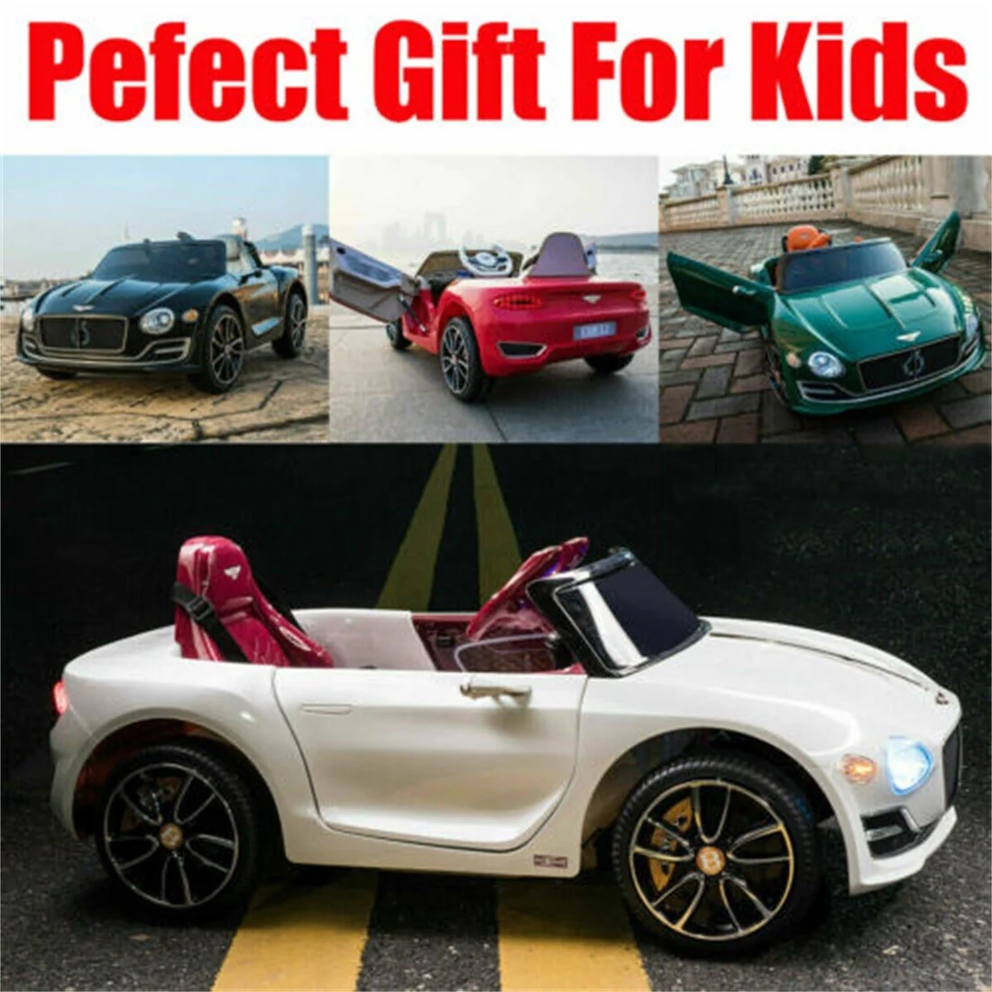 12V Electric Kids Ride-On Car with Remote Control and AUX, Off-Road Bentley Style Toy - Image 8