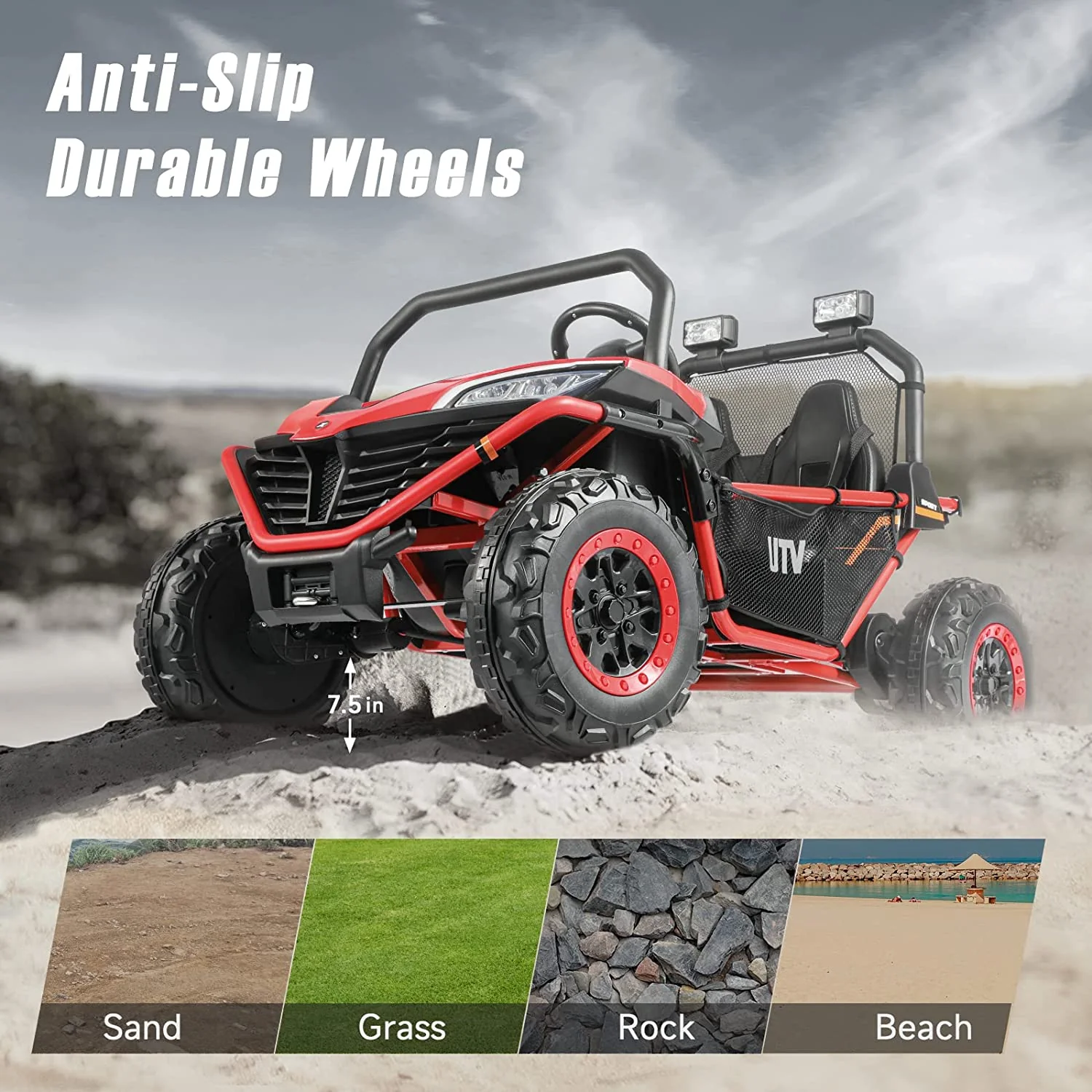 Off-Road UTV Toy for Kids - 2 Seater Ride-On Car, 12V Battery-Powered, Electric 4WD - Image 4