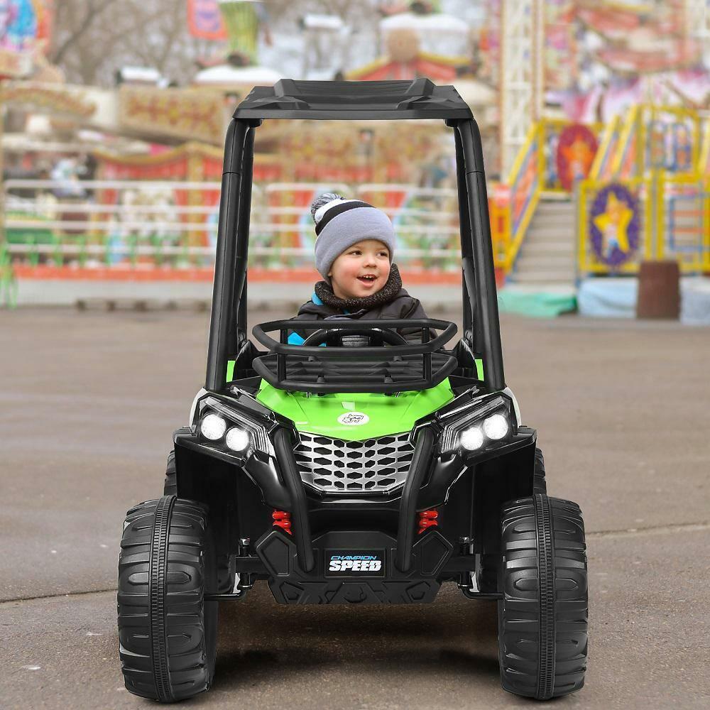 Off Road UTV Truck RC Electric Car for Kids - Ride On Toy with MP3 Player and Light Green Color - 12V - Image 2