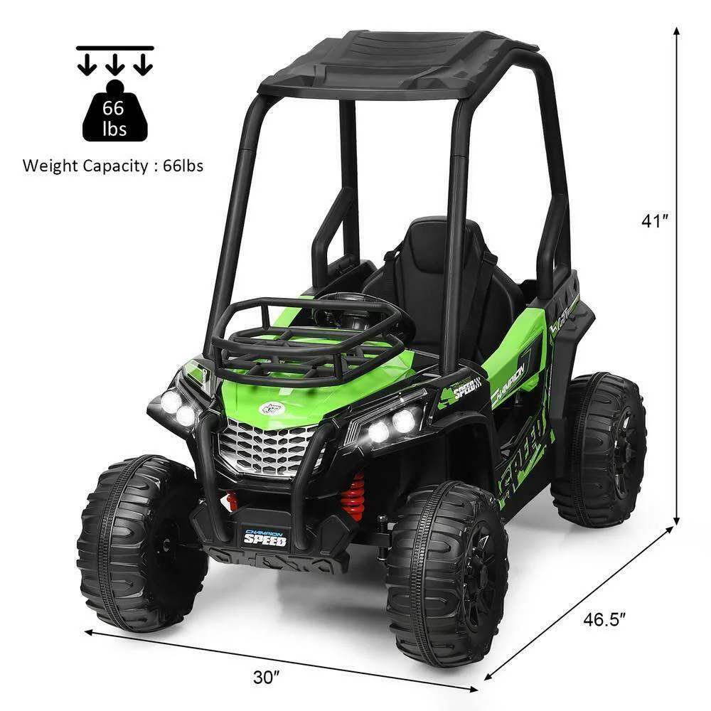 Off Road UTV Truck RC Electric Car for Kids - Ride On Toy with MP3 Player and Light Green Color - 12V - Image 5