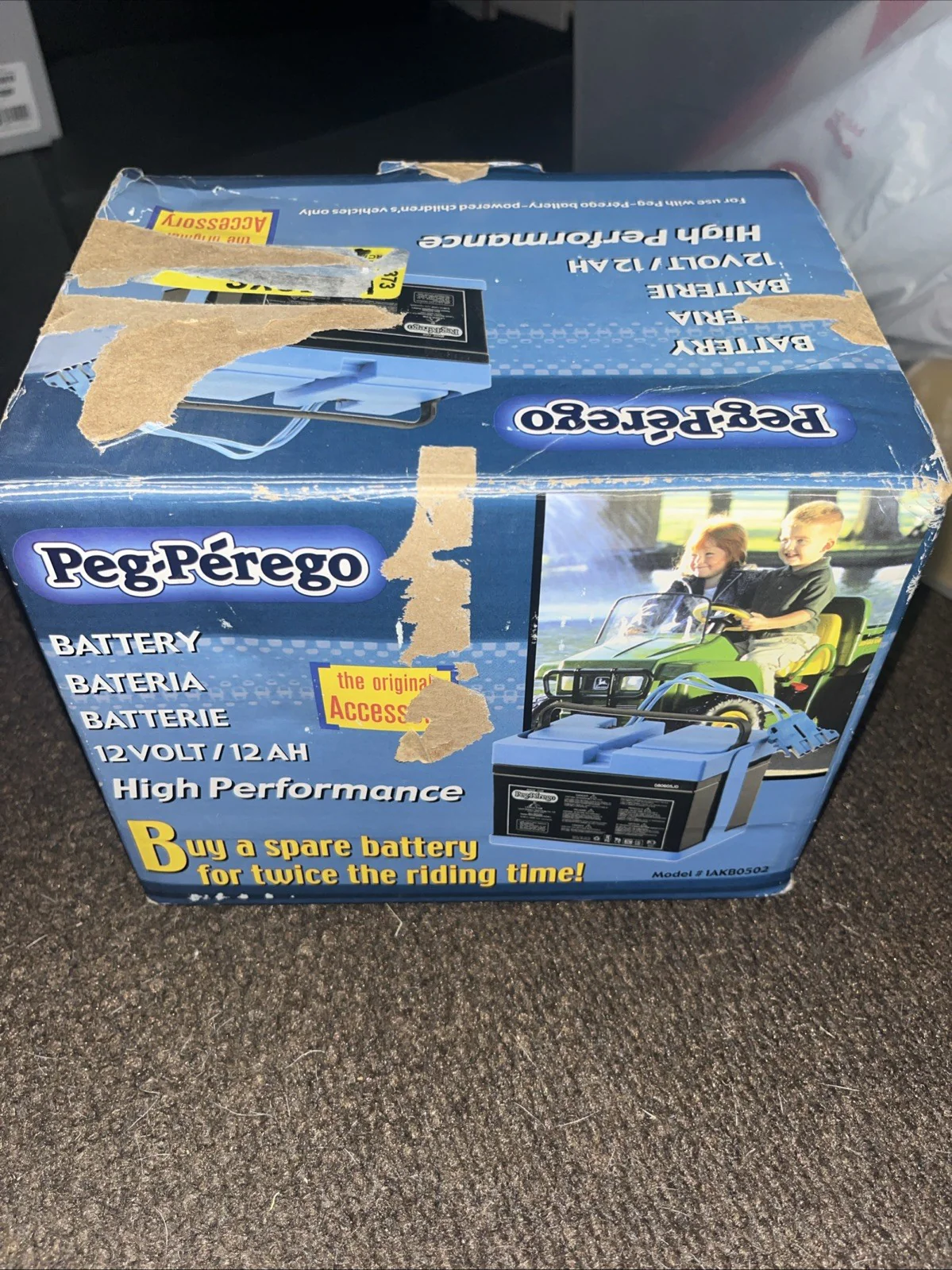 12V 12Ah High-Performance Rechargeable Battery for Peg Perego Ride-On Toys, Original OEM Accessory