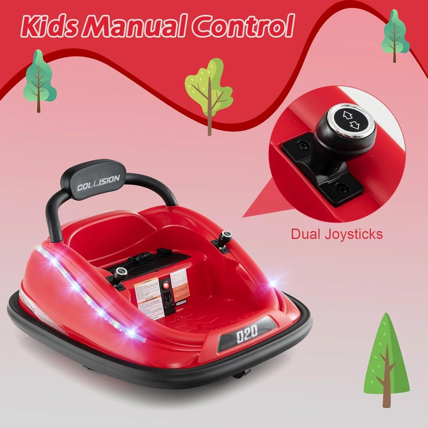 12V Electric Ride-On Bumper Car Toy with Remote Control for Toddlers and Kids - Image 6