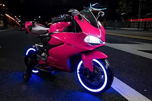 Red 12V Electric Ride-On Motorcycle for Kids with Training Wheels - Image 5