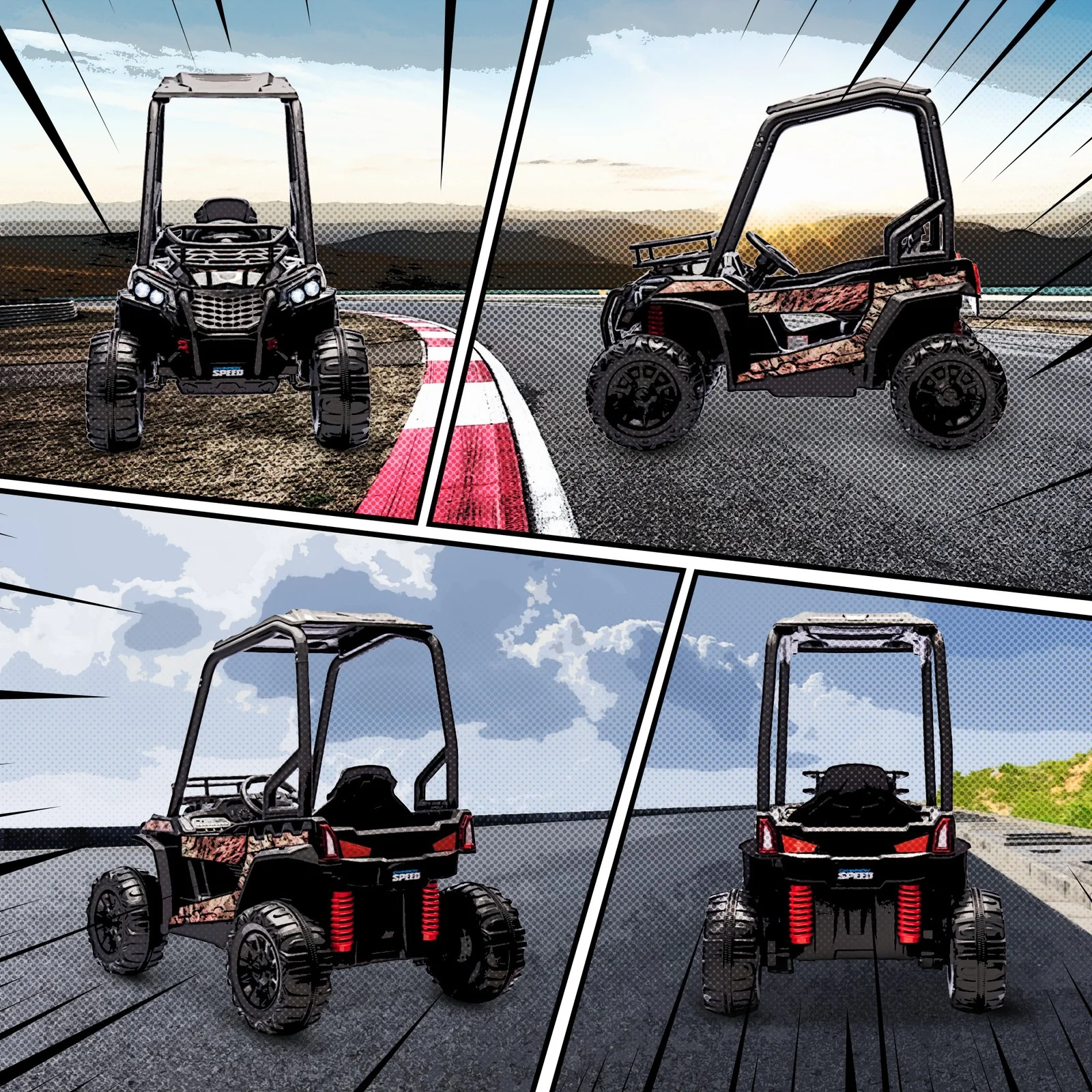 Children's Outdoor Electric ATV Car with Real Suspension and Remote Control in Camo - Image 10