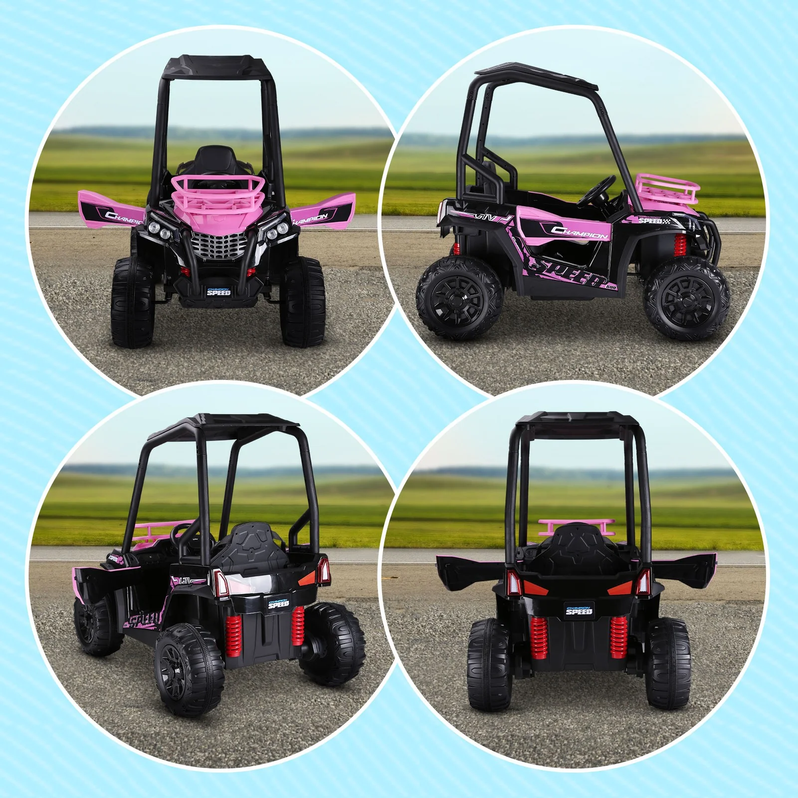 Children's Pink Electric ATV Car with Real Suspension and Remote Control for Outdoor Use - Image 10