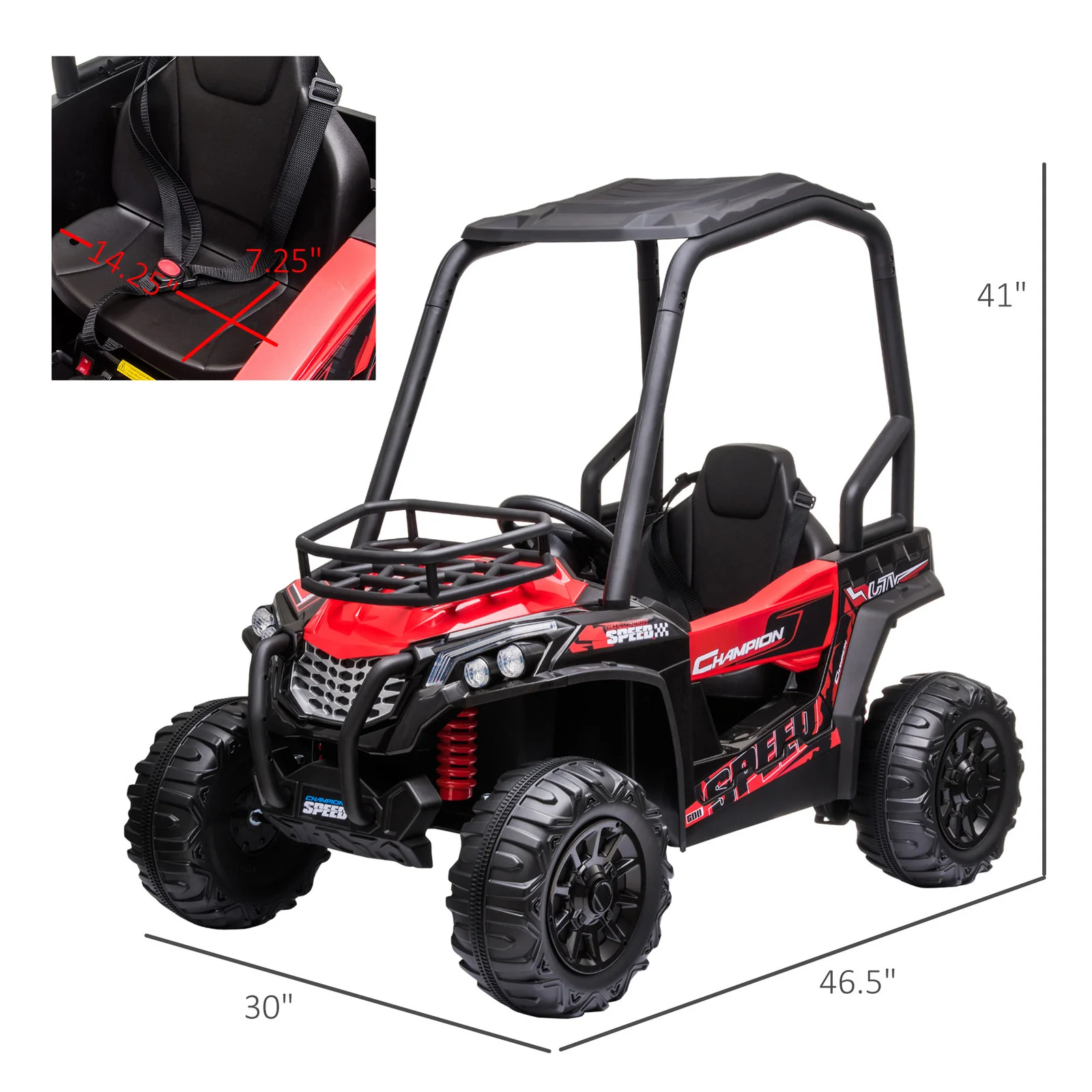 Children’s Outdoor Electric ATV Car with Real Suspension and Remote Control, Red - Image 3