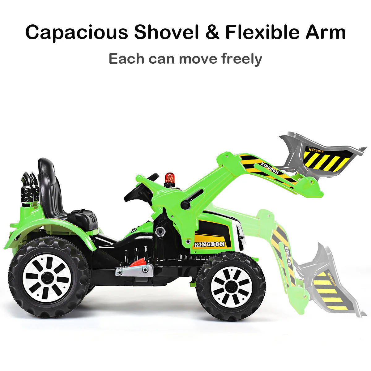 12V Battery-Powered Kids Ride-On Excavator Truck with Front Loader Digger for Outdoor Play - Image 4