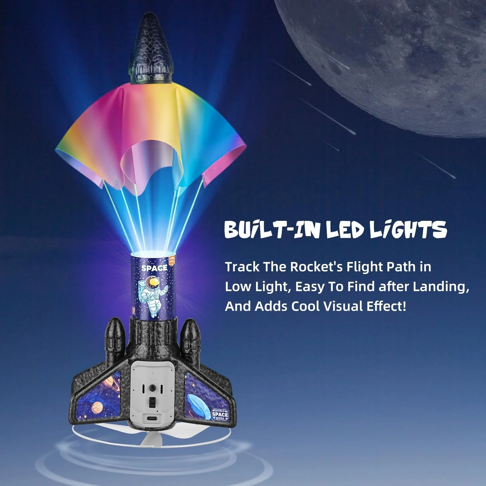 Kids' Outdoor Rocket Launcher with 200ft Automatic Parachute Rockets - Image 6