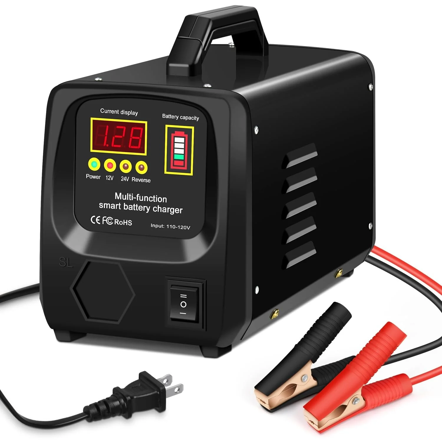 24V/12V Fully Automatic Car Battery Charger for Lead Acid Batteries