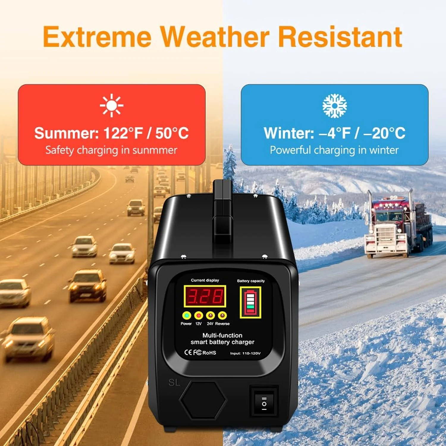 24V/12V Fully Automatic Car Battery Charger for Lead Acid Batteries - Image 5
