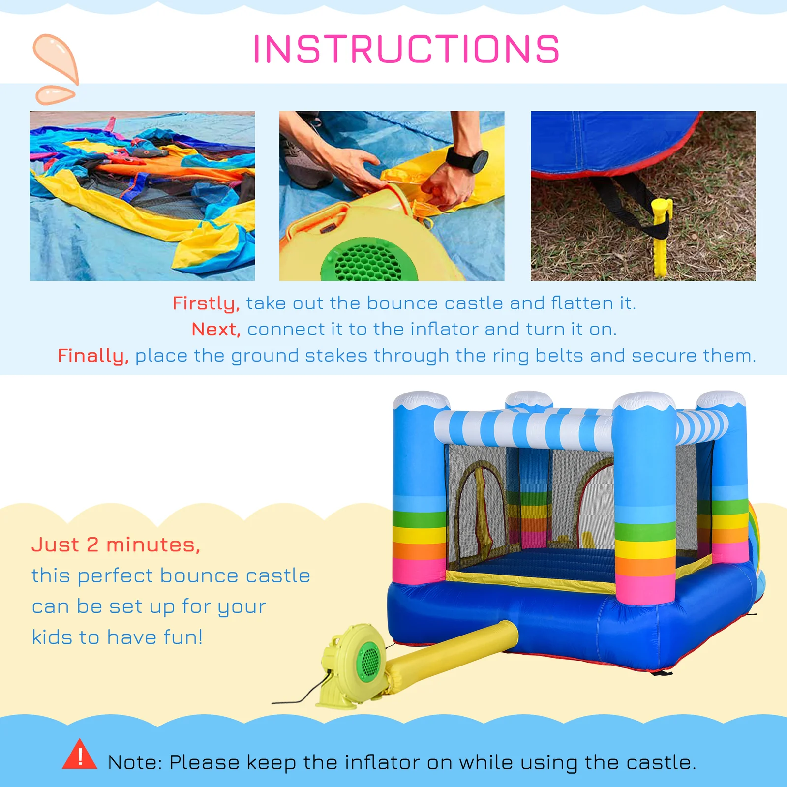 Inflatable 2-in-1 Indoor Bounce House and Jumping Castle for Kids - Image 5