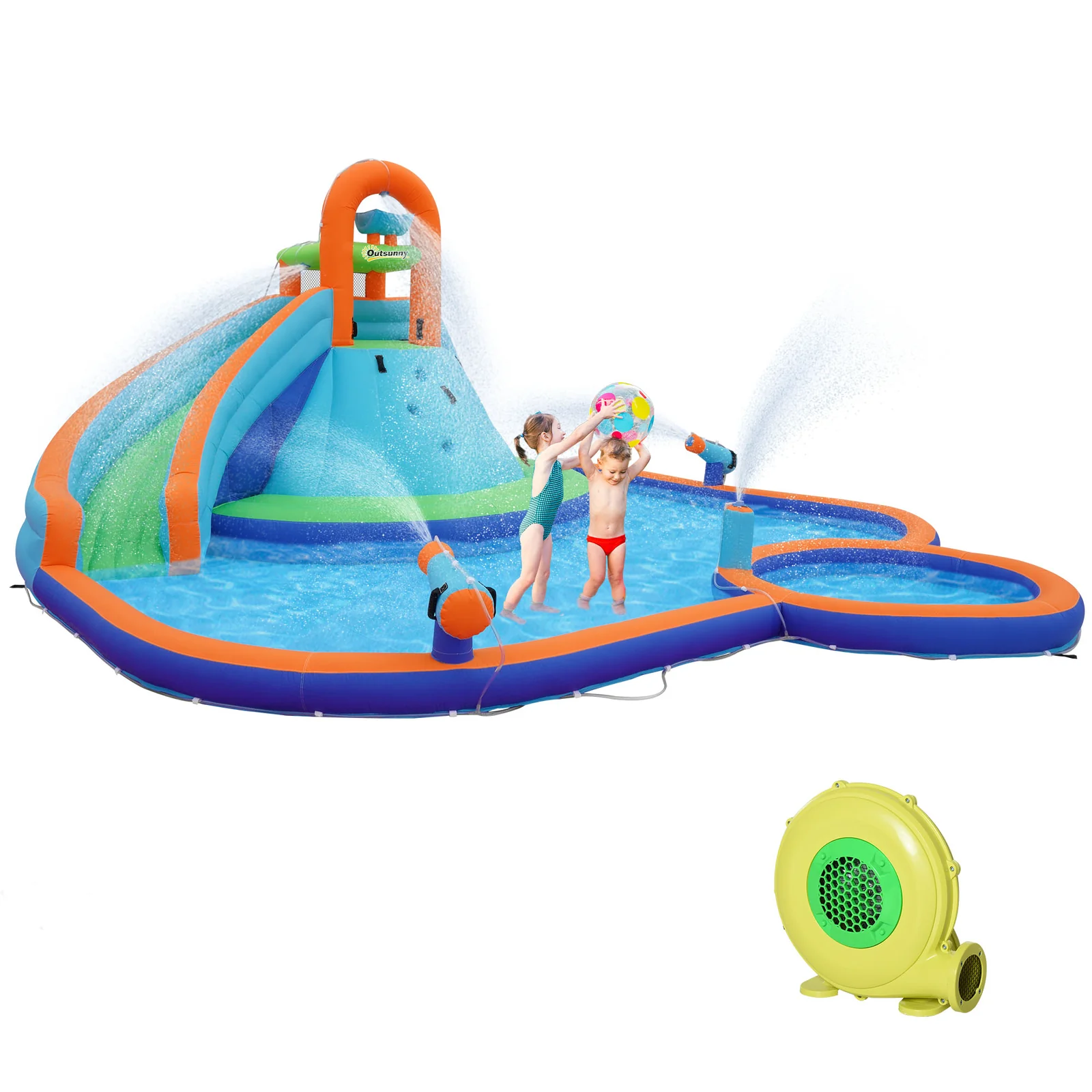 Kids 4-in-1 Inflatable Water Slide and Bounce House Play Park