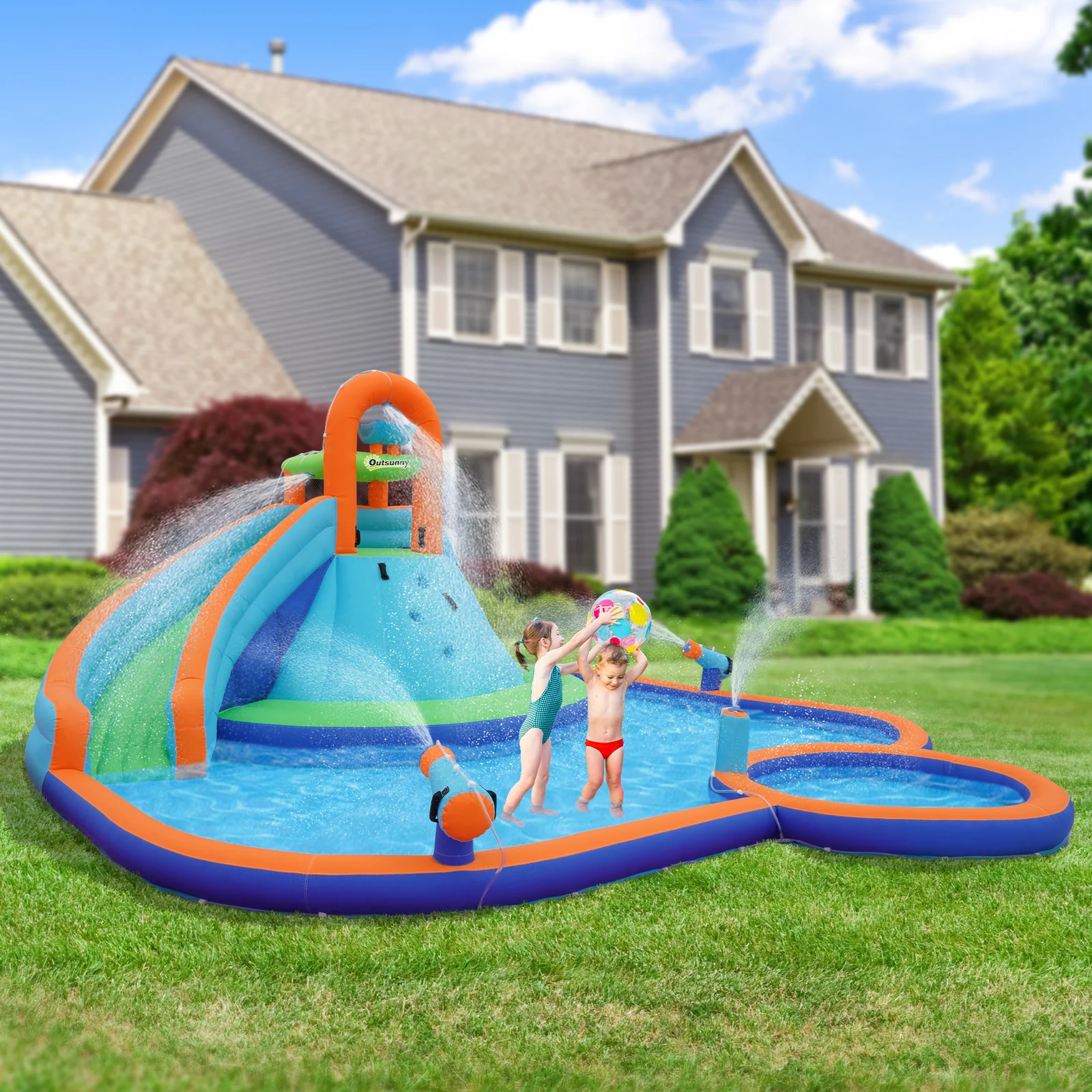 Kids 4-in-1 Inflatable Water Slide and Bounce House Play Park - Image 8