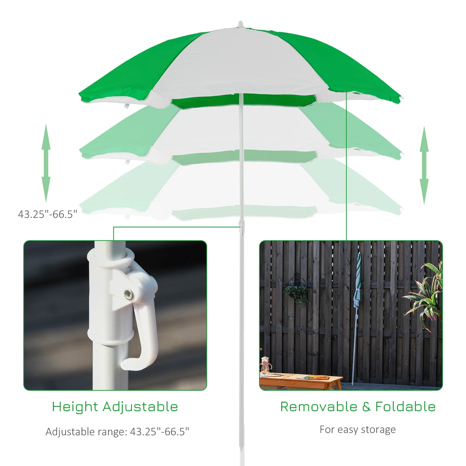 Kids Picnic Table with Umbrella and Built-in Sand and Water Play Table - Image 5