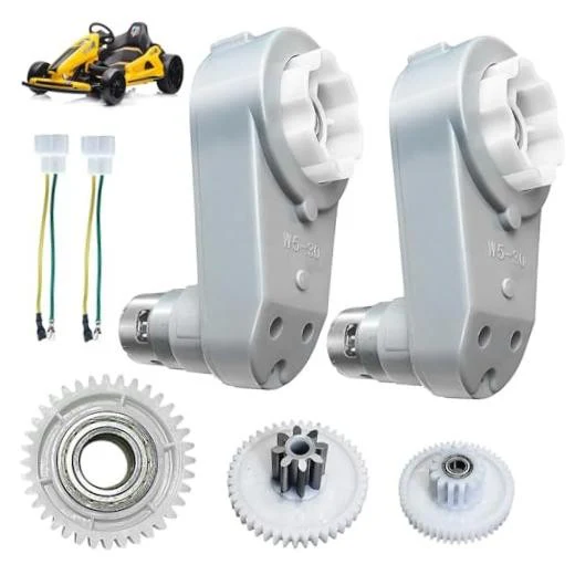 24Volt RS775 High-Speed Motor Gearbox Set for Power Wheels Upgrade, 2-Pack