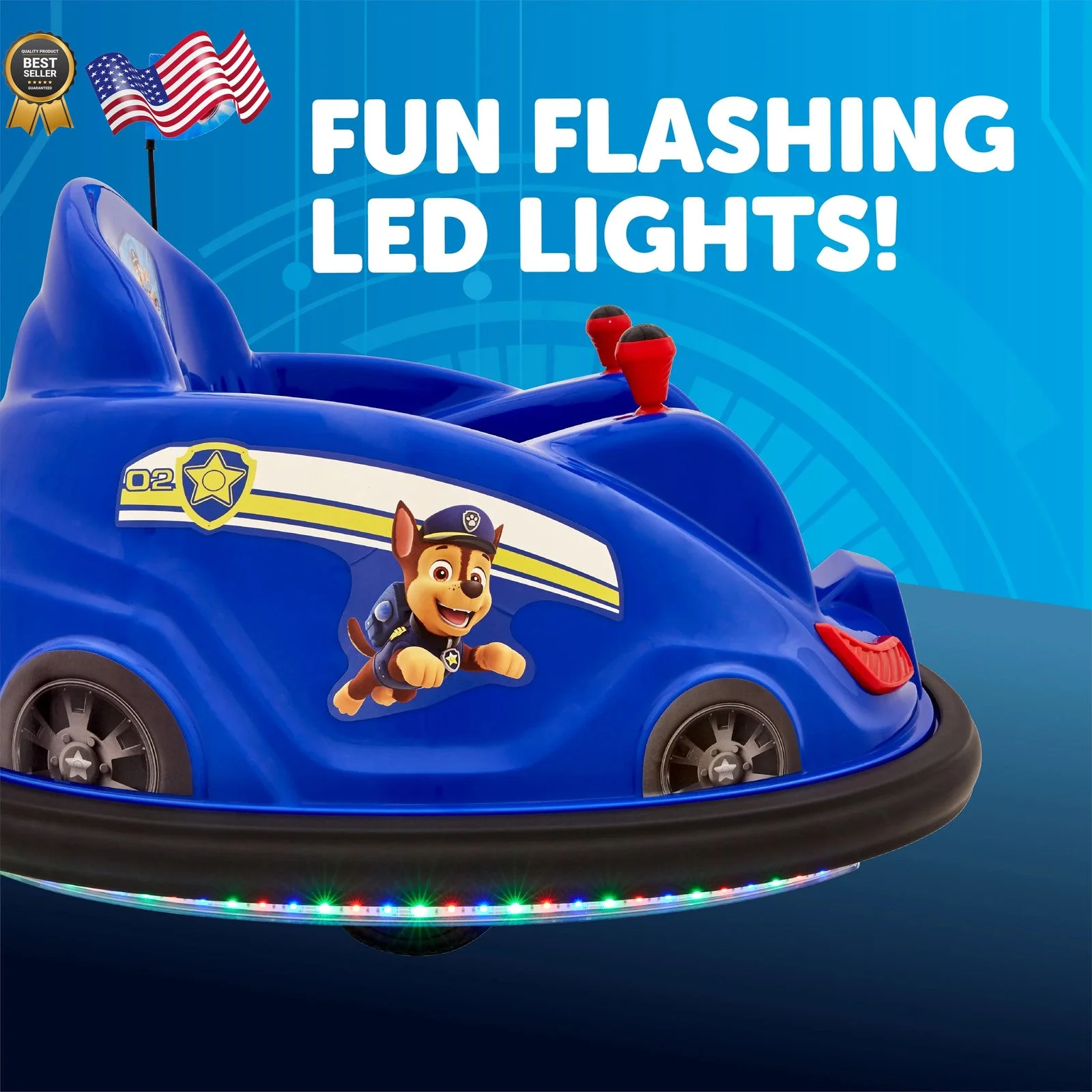 6V Battery-Powered Electric PAW Patrol Bumper Ride-On Car - Image 3