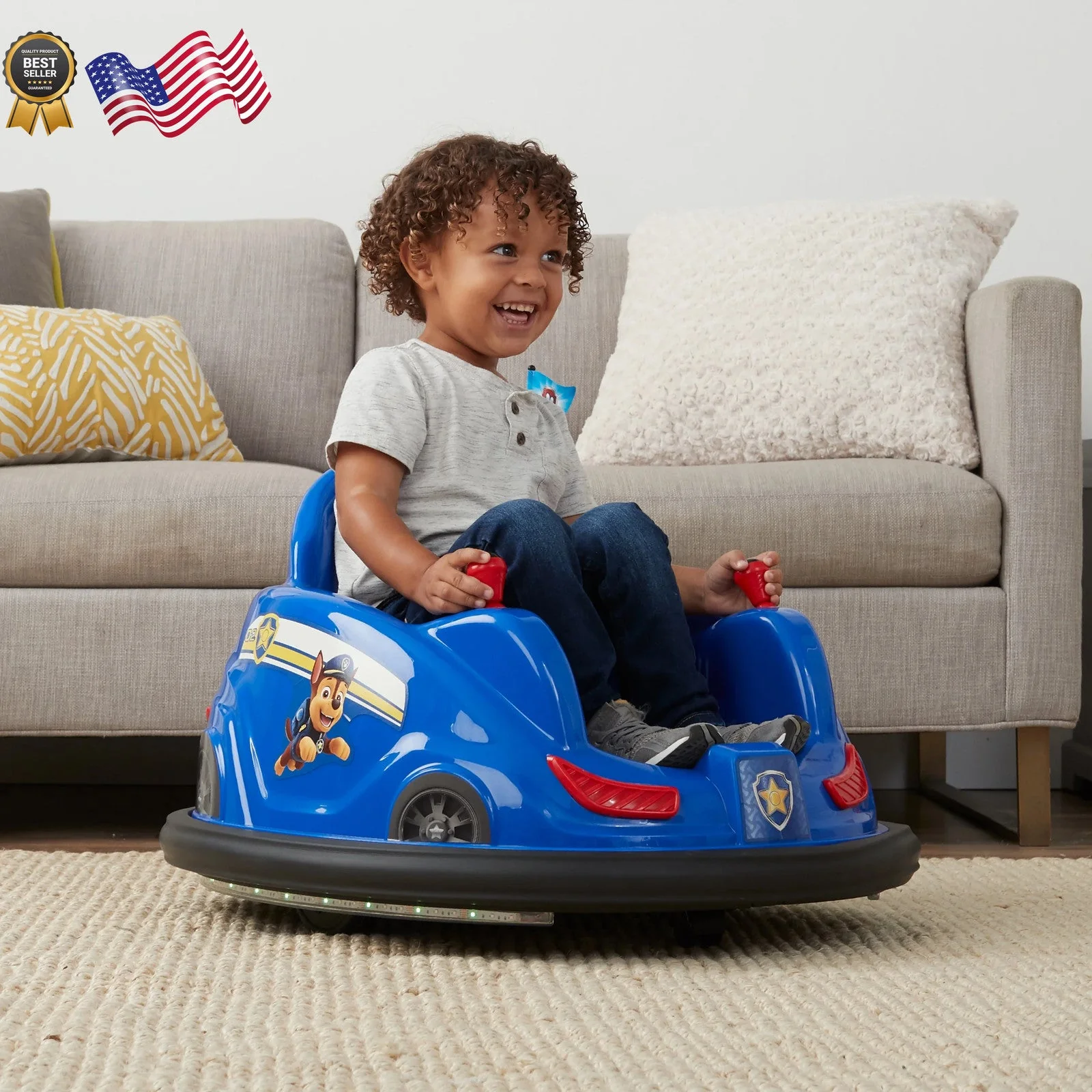 6V Battery-Powered Electric PAW Patrol Bumper Ride-On Car - Image 7