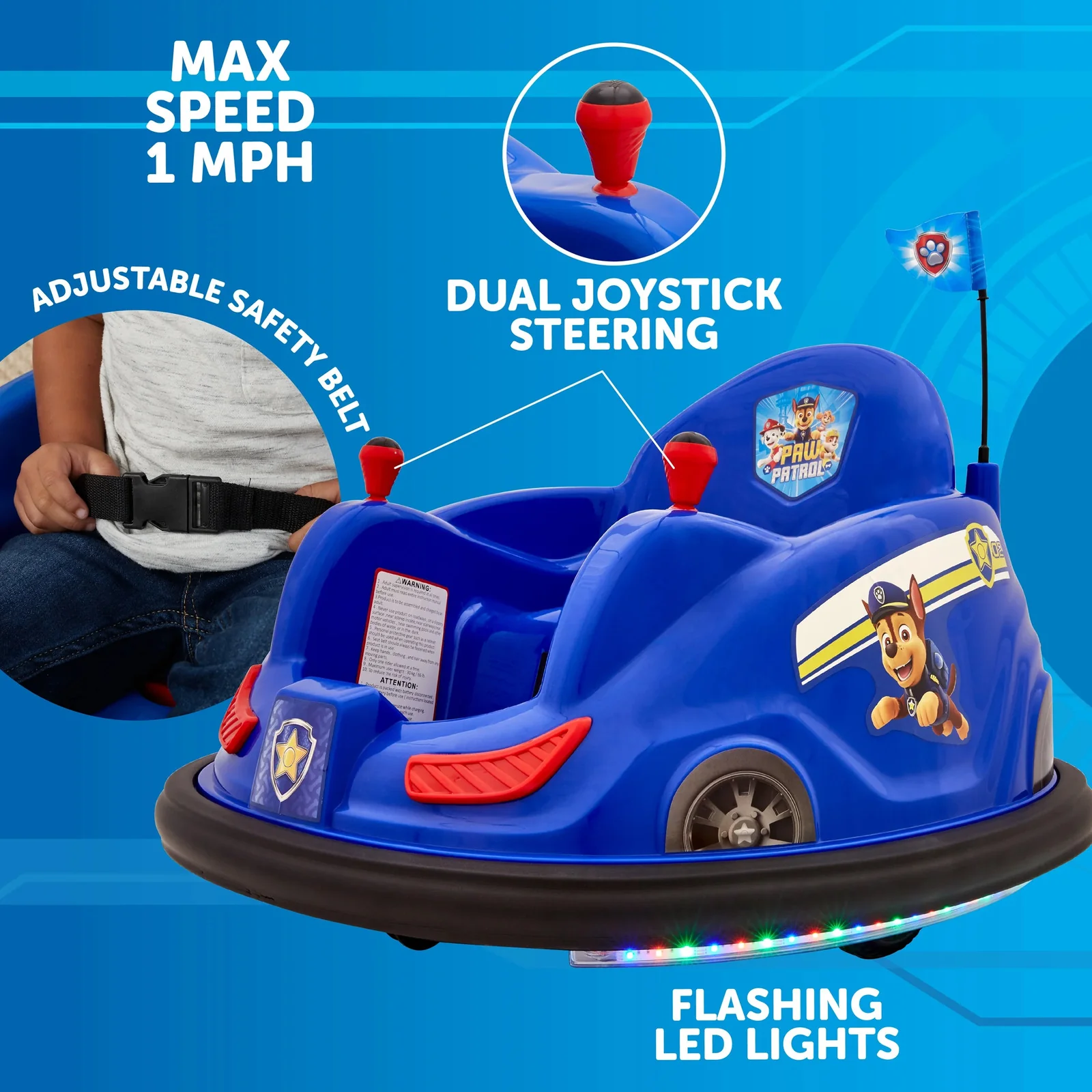 6V Electric PAW Patrol Ride-On Bumper Car for Fun and Safe Play - Image 5