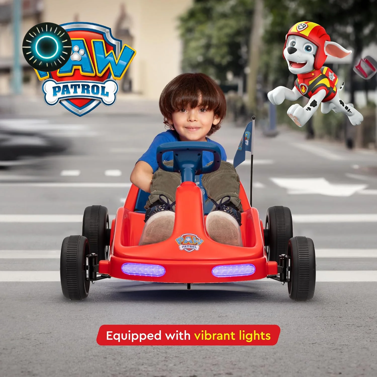 Paw Patrol Chase 6V Electric Ride-On Go-Kart for Kids with Lights and Sounds - Image 3