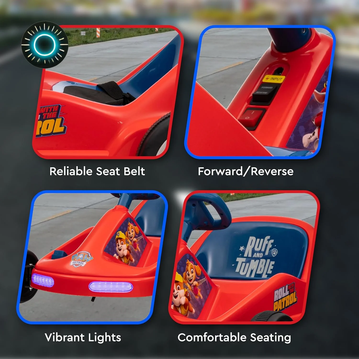 Paw Patrol Chase 6V Electric Ride-On Go-Kart for Kids with Lights and Sounds - Image 4