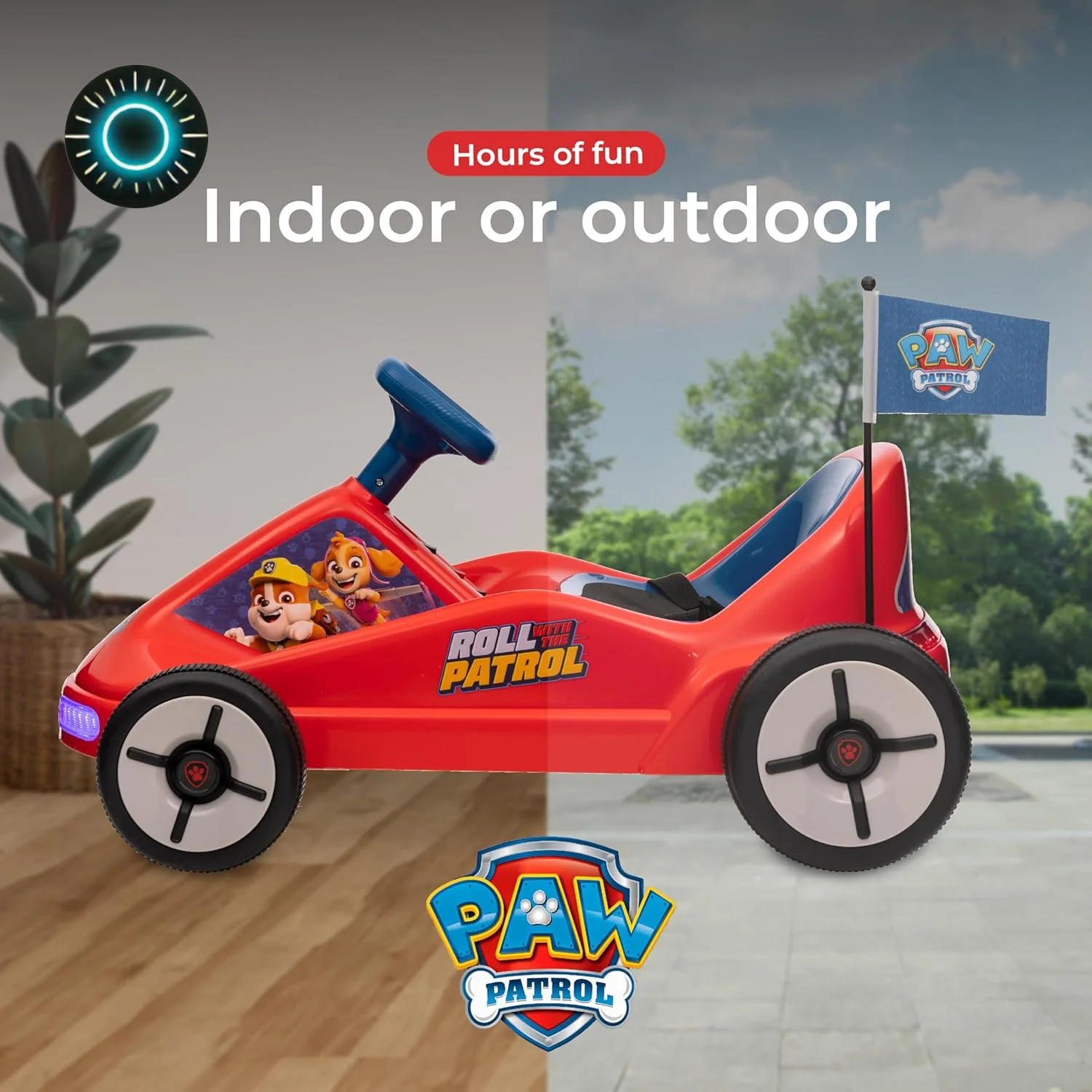 Paw Patrol Chase 6V Electric Ride-On Go-Kart for Kids with Lights and Sounds - Image 5