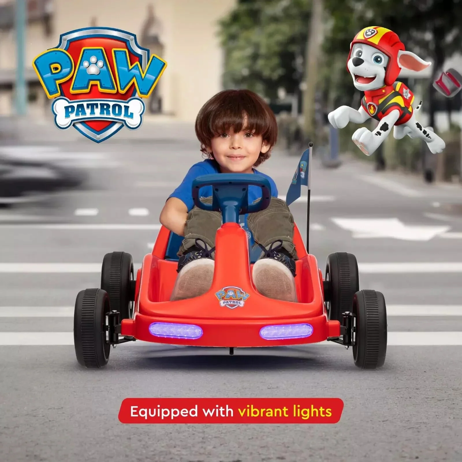 Paw Patrol Chase 6V Electric Ride-On Go-Kart for Kids with Lights and Sounds - Image 3