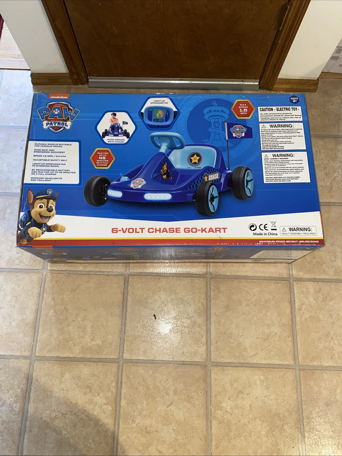 Chase 6V Electric Ride-On Go-Kart for Kids with Lights and Sound