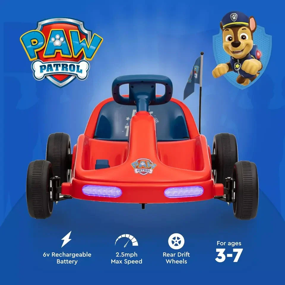 Paw Patrol Chase 6V Electric Ride-On Go-Kart for Kids with Lights - Image 7