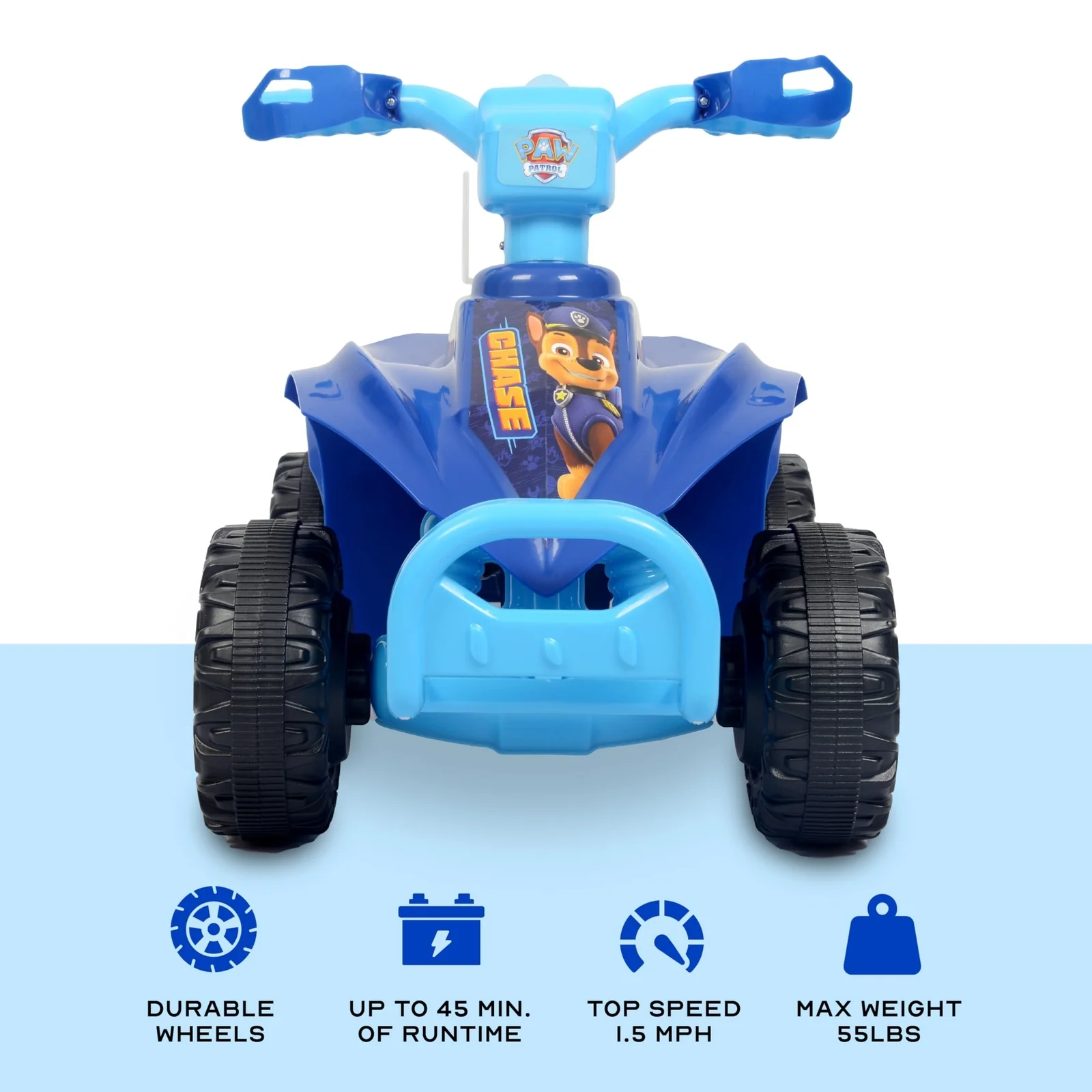 Paw Patrol Chase 6V Quad Ride-On Toy for Kids with Rechargeable Battery and Safety Features - Image 2