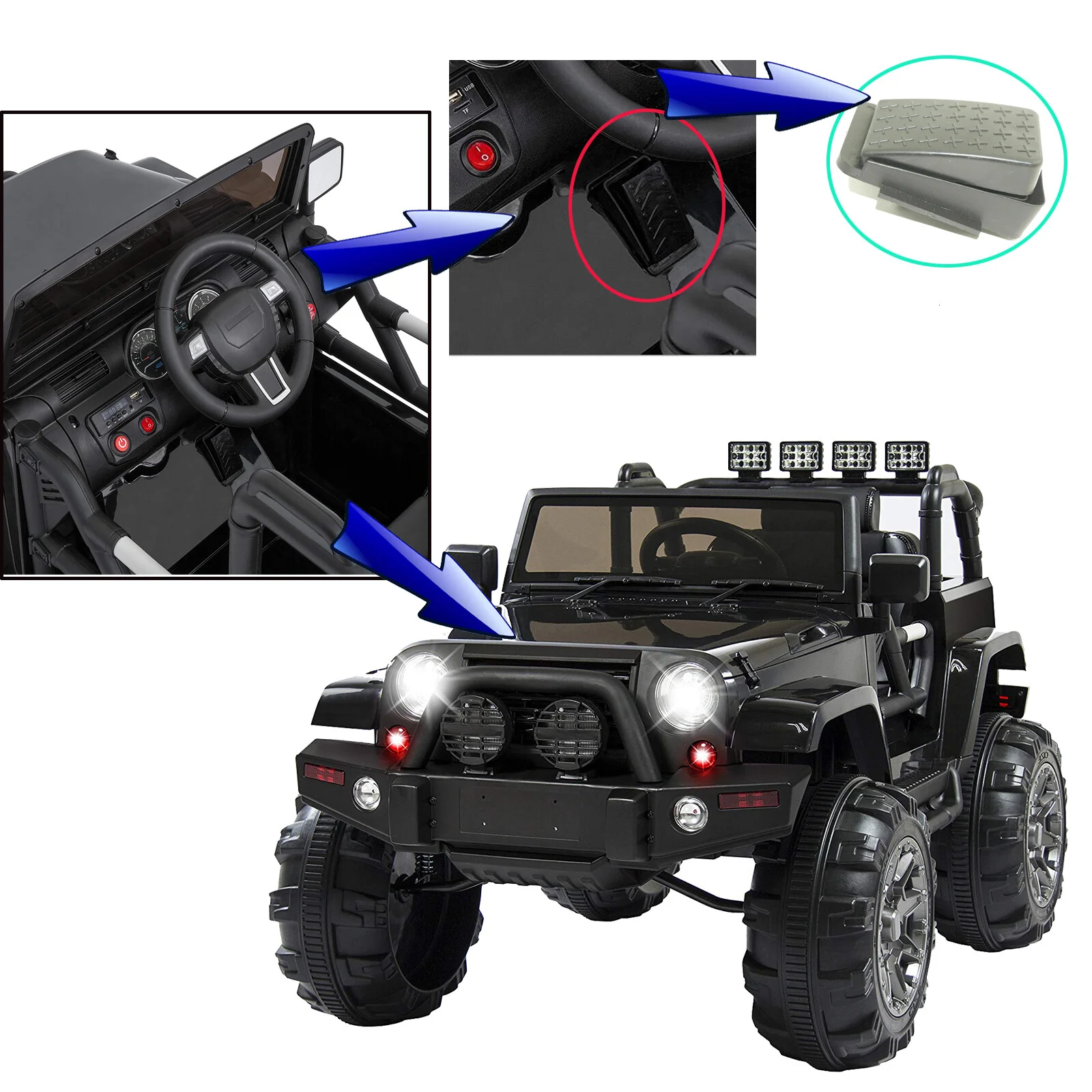 Pedal Reset Control for 6V-12V Kids Electric Ride-On Cars, Bikes, Scooters, Buggies, and Quads - Image 13
