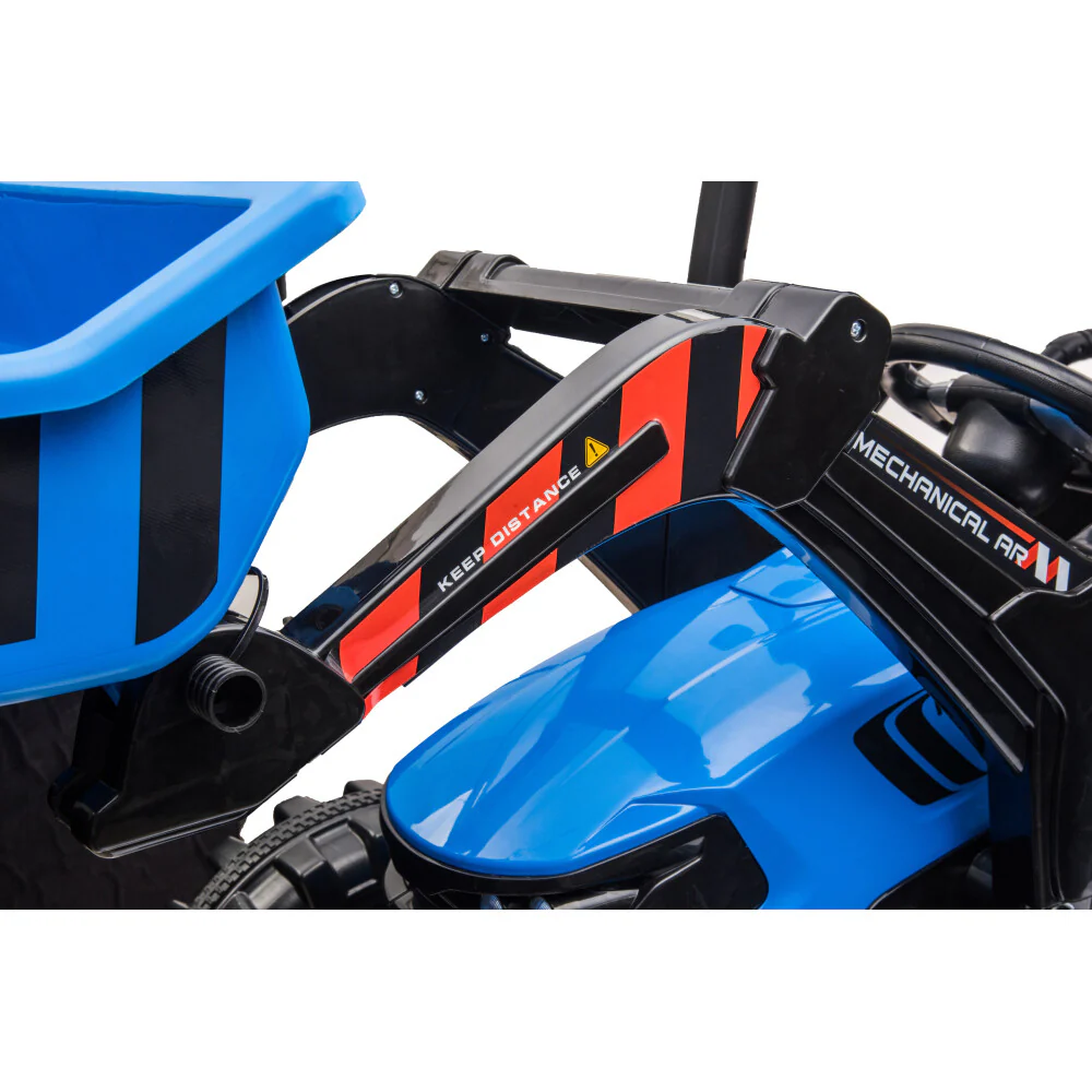 Kids' Pedal Tractor with Functional Loader and Backhoe Ride-On Toy - Image 3