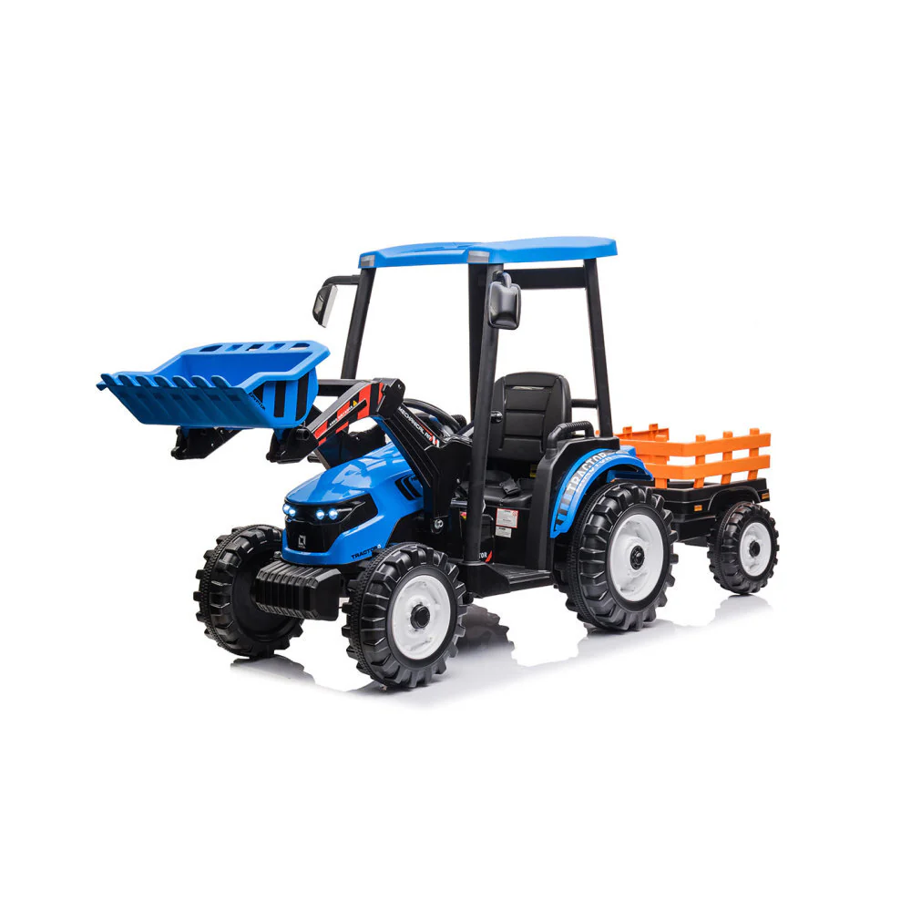 Kids' Pedal Tractor Ride-On Toy with Working Loader and Backhoe Digger - Image 14
