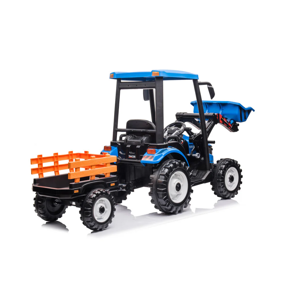 Kids' Pedal Tractor Ride-On Toy with Working Loader and Backhoe Digger - Image 6