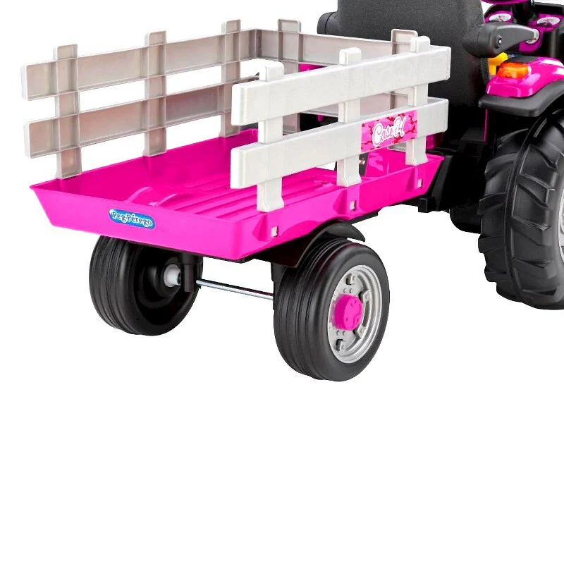 12V Pink Ride-On Tractor with Trailer Powered Case IH Magnum - Image 2