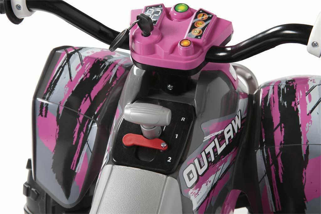 Peg Perego Polaris Kids' ATV Quad Car Motor Toy - Pink for Girls - Image 3
