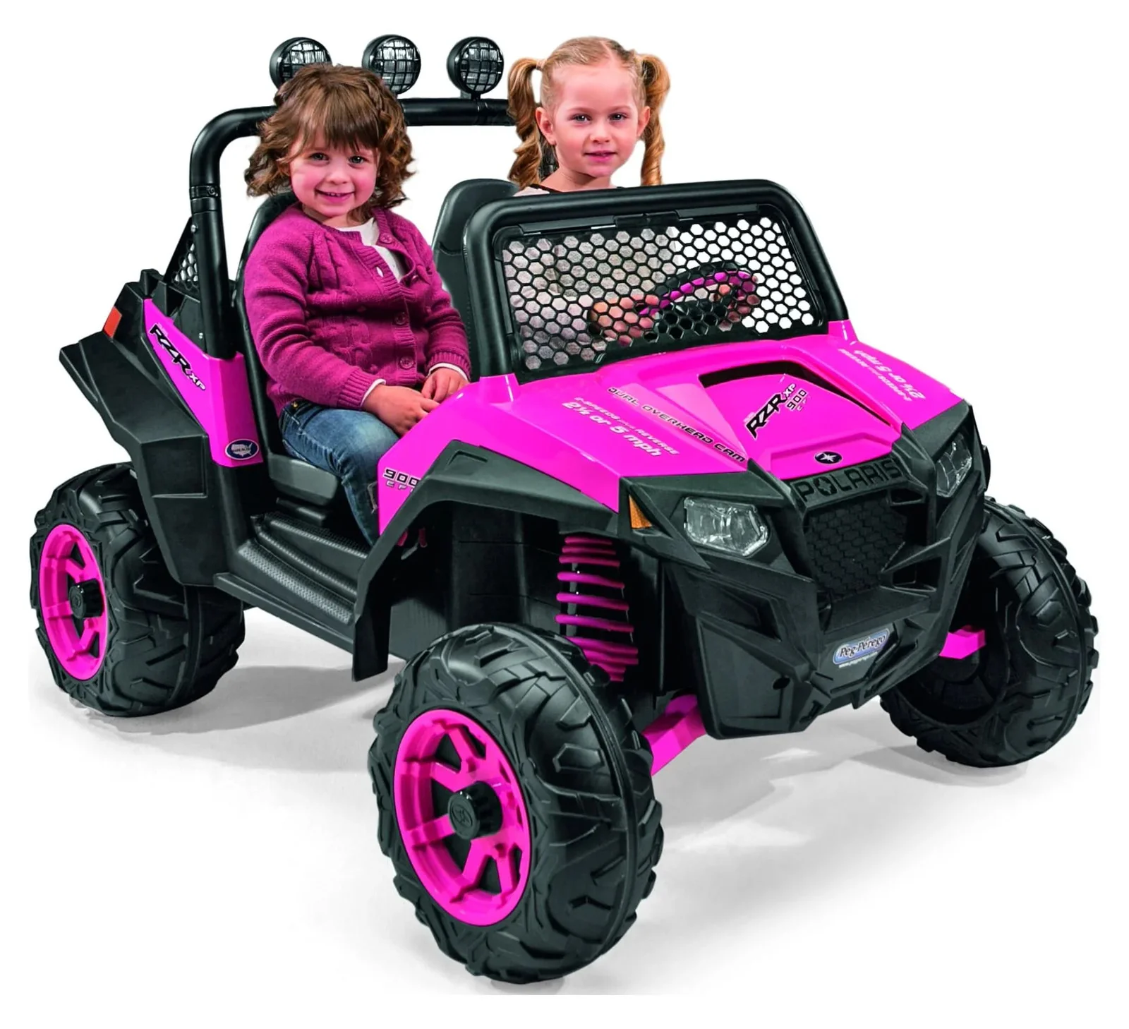 12V Battery-Powered Polaris Ranger RZR 900 Ride-On Toy in Red or Pink - Image 11